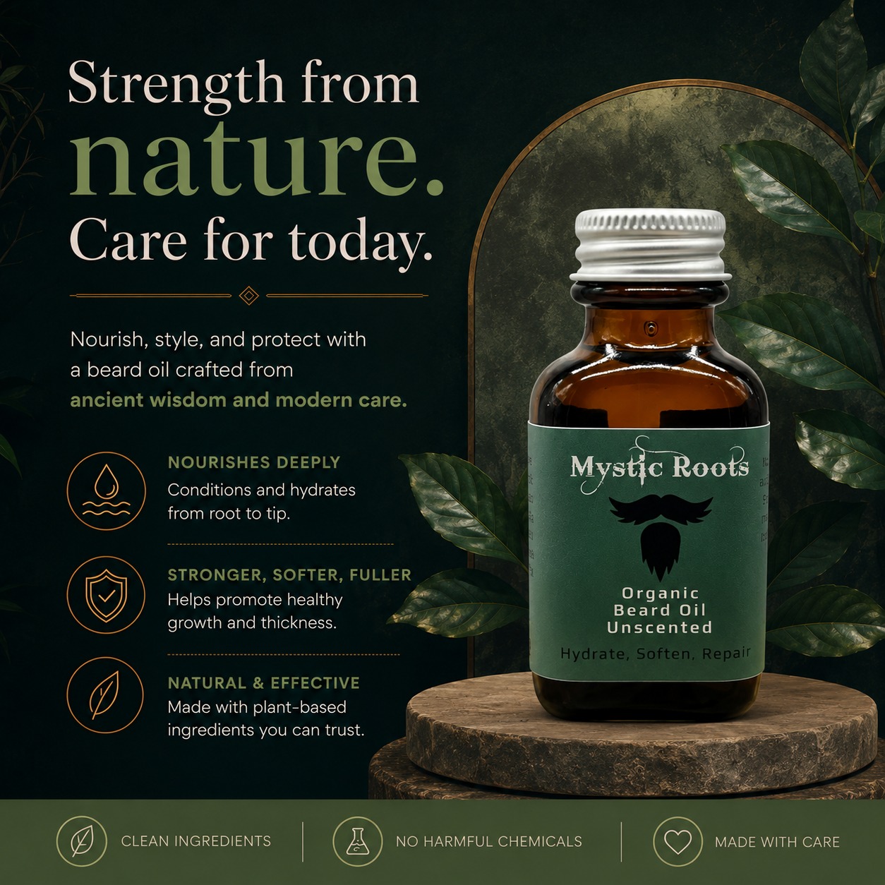 A healthy beard starts with healthy skin. This conditioning Beard Oil softens coarse hairs, tames flyaways, and delivers lightweight moisture to both your beard and the skin underneath.