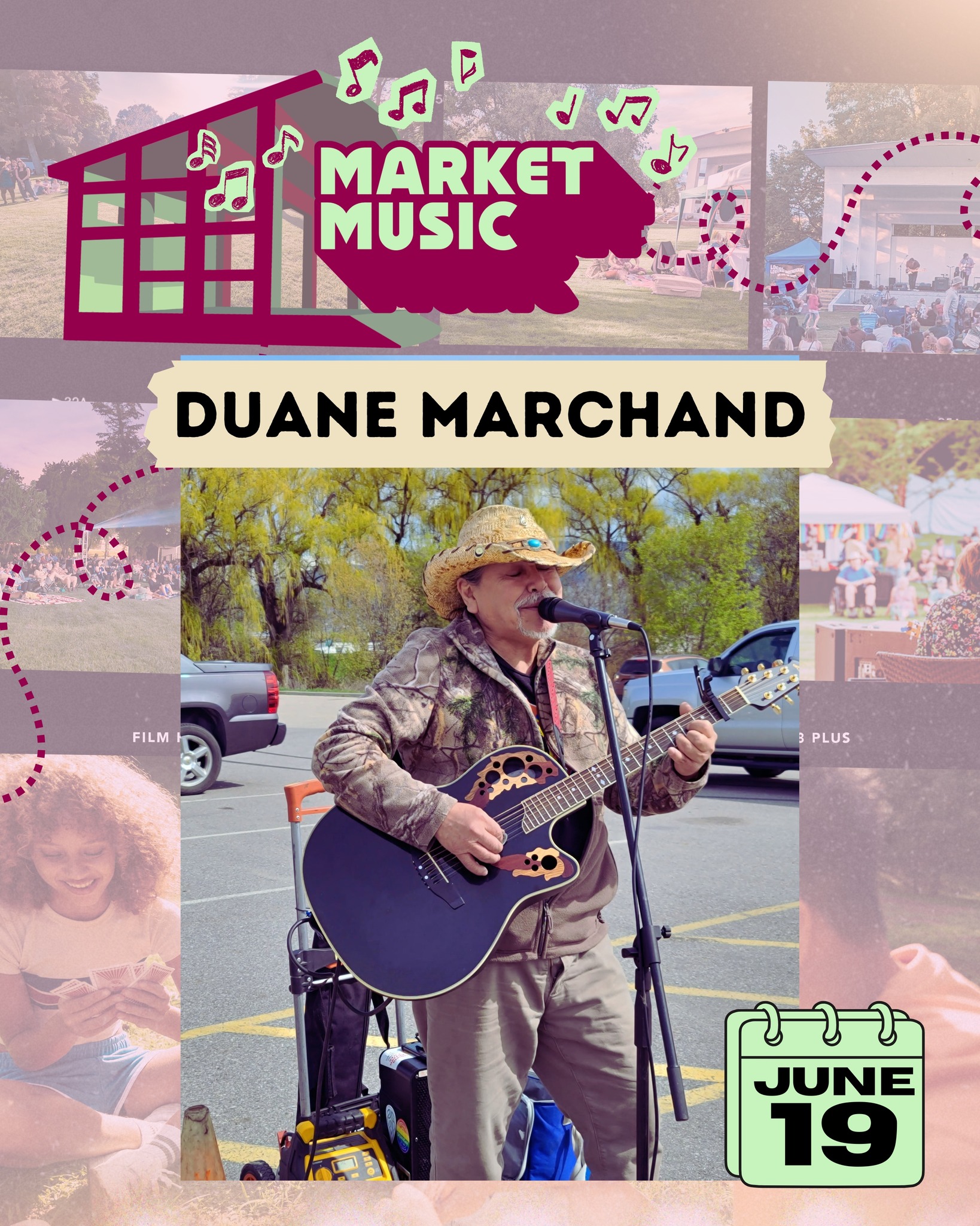 Don't miss out on this week's market music! We've got Duane Marchand coming down to play some tunes for this FRI-YAY!