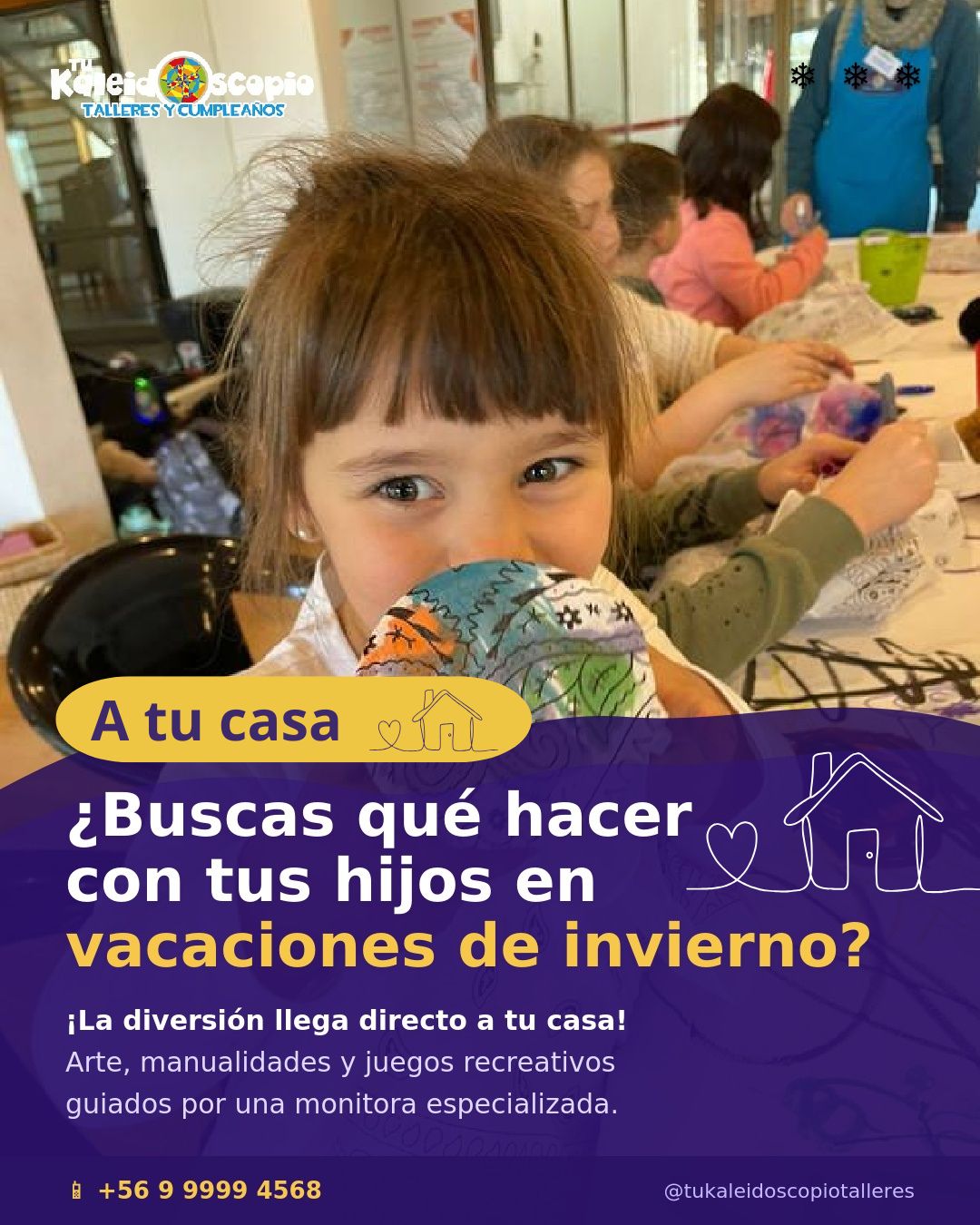 ❄️ ¿Buscas qué hacer con tus hijos estas vacaciones de invierno?
Sabemos lo importante que es para ti que aprovechen cada día al máximo… y queremos ayudarte a que estas vacaciones sean inolvidables para ellos. 🌟
Imagina verlos crear, jugar y reírse con sus amigos — sin salir de casa. 🏠
Una monitora especializada llega directo donde están ellos, con todo listo para vivir una tarde llena de arte, manualidades y juegos recreativos. Tú solo tienes que abrir la puerta. ✨
🎨 Arte y manualidades guiadas
🎲 Juegos recreativos
👧🏻 Desde 3 niños — ¡invita a los amigos!
📦 Materiales incluidos
📍 Sector oriente Santiago · De lunes a viernes
👇🏻 ¿Te interesa? Escríbenos por DM o al +56 9 9999 4568 y coordinamos todo con gusto ❤️
#vacacionesdeinvierno #talleresinfantiles #tukaleidoscopio #actividadesparaninos #inviernochile #santiagochile #sectororiente #manualidades #mamachilena #kidsactivities #vacacionesinvierno2026 #creatividad