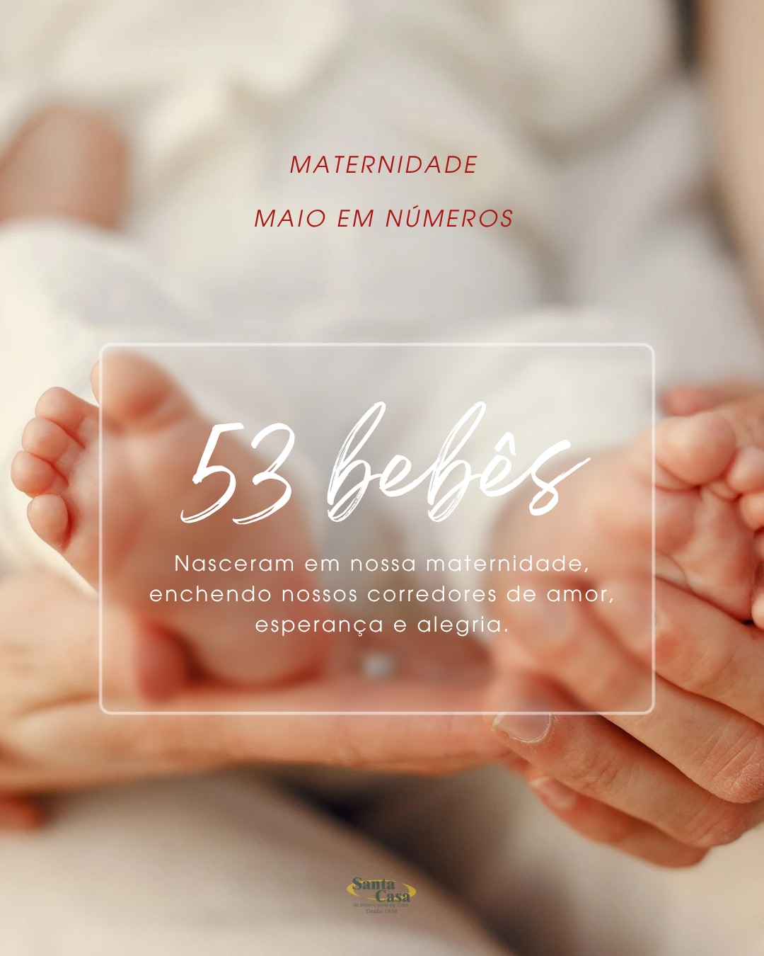 👶🏻 Em maio, tivemos a alegria de receber 53 novos bebês em nossa maternidade.
Cada nascimento representa uma nova história, um novo começo e a confiança das famílias que escolhem nossa instituição para viver um dos momentos mais especiais da vida.
Nossa gratidão a todas as mamães, papais e familiares que compartilharam conosco essa experiência tão única.
Que esses bebês cresçam cercadas de amor, saúde e esperança. ♥️