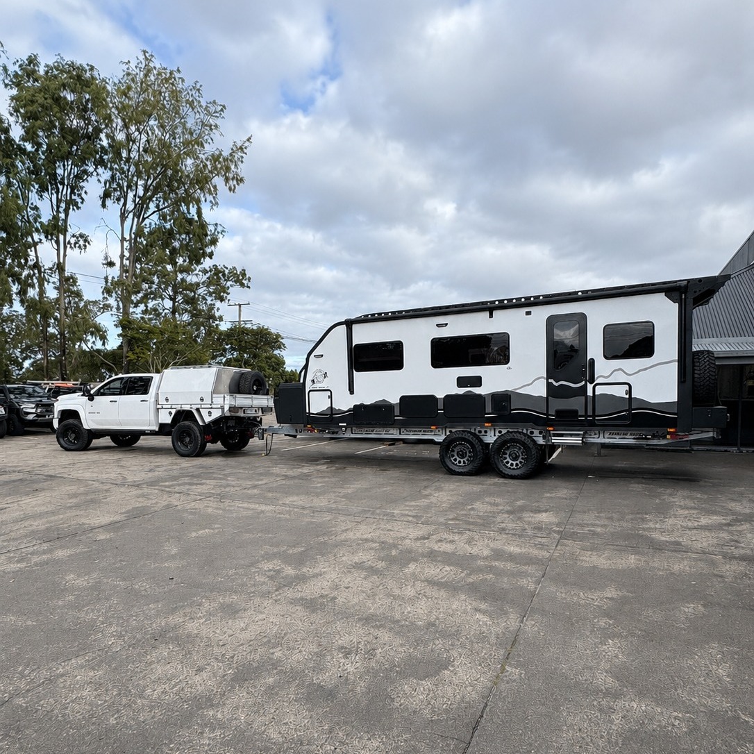 Now that's a serious touring combo. 👌
A huge congratulations to Matt & Hayley on taking delivery of their brand-new 23' Extreme series.
Built for big adventures and long-term off-grid travel, this custom build is packed with features designed to make life on the road as comfortable as it is capable.
✔️ Tare: 3,760kg
✔️ ATM: 4,500kg
✔️ Cruisemaster BCS Horizon Levelling
✔️ Method 305 Wheels
✔️ Yokohama 35x12.5R17 Tyres
✔️ ORG Rain Catching Rear Spoiler with Filter System
✔️ ORG All-New Rear Toolbox
✔️ Truma Ultra Rapid Hot Water
✔️ Bed Lift
✔️ Clesana Toilet
✔️ Kleenmaid Dishwasher
✔️ Carefree Electric Awning
✔️ Outdoor Washing Machine Access
✔️ 24V Electrical System (640Ah @ 12V Equivalent)
✔️ 1,760W Solar
And that's just the beginning.
Thank you, Matt & Hayley, for trusting the team at Offroad Grit RV to bring your vision to life. We can't wait to see where your adventures take you.
#OffroadGritRV #BuiltForAdventure #ExtremeSeries #OffGridCaravan #AustralianMade #AdventureReady #offroadcaravan #vanlife #wakeupsomewheredifferent