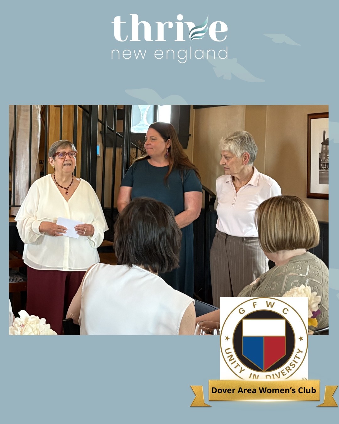 Last Wednesday, Thrive was honored to receive a generous donation from the Dover Area Women's Club.
This incredible group of women is making a lasting impact in the Dover community through their volunteerism, advocacy, and support of local nonprofits. Their commitment to improving the lives of women, children, families, and the broader community is evident in everything they do.
Over the past year, the Dover Area Women's Club has supported Thrive in meaningful ways—providing Christmas gifts for two survivors, sponsoring our annual auction, and most recently contributing to our NH Gives campaign. Their support will help Thrive provide restorative care, mentorship, and life-changing services to three additional survivors.
We are deeply grateful for their partnership and for the compassion and dedication they show to survivors in New Hampshire and throughout New England. Together, we are creating more opportunities for freedom, healing, and lasting independence.
#gfwc #dovernh #EndExploitation #THRIVENewEngland #thrivenewengland