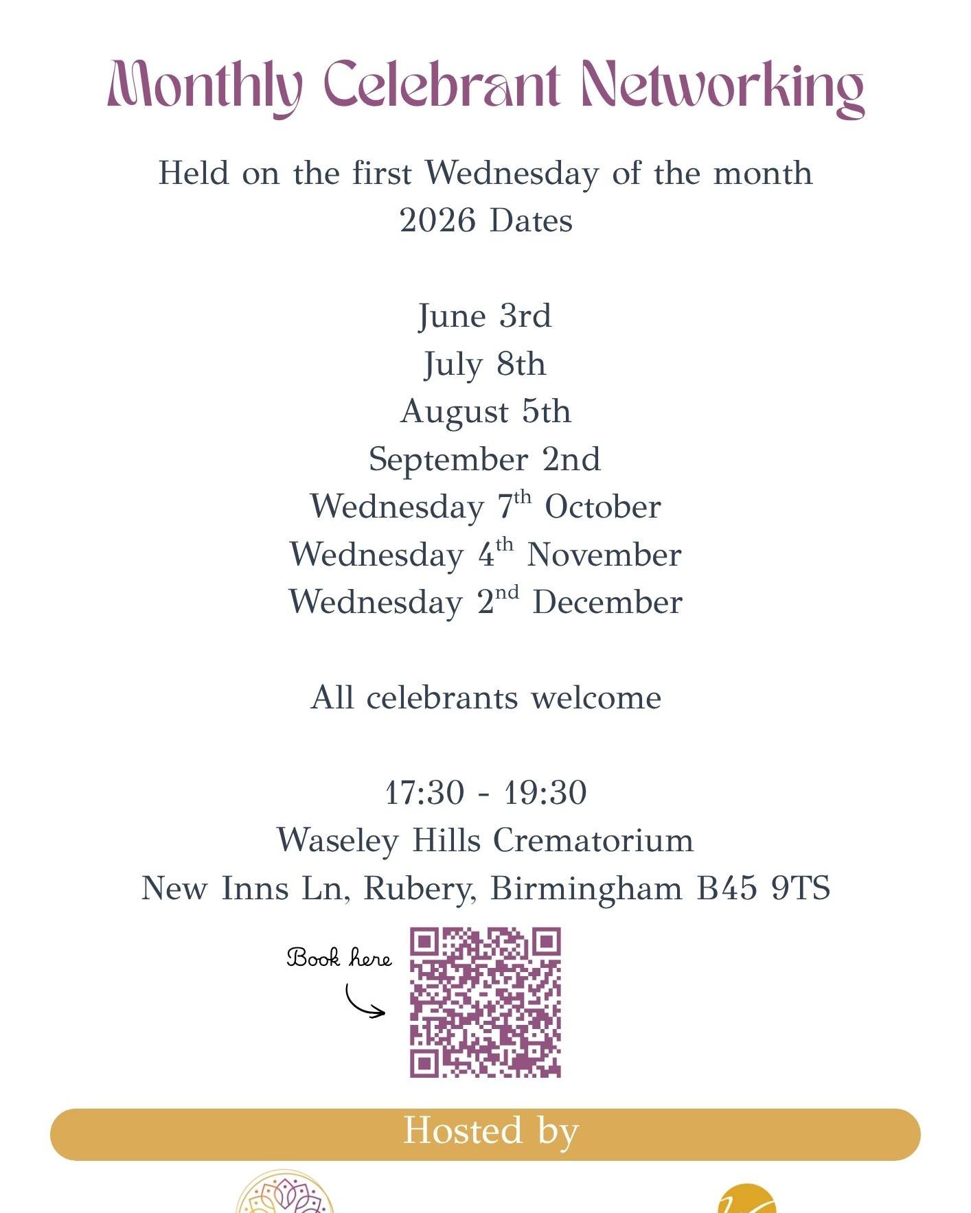 A week today - The Celebration of Celebrants networking event is on Wednesday, 8th July, at Waseley Hills Crematorium, 17.30 - 19.30.
Usually held on the first Wednesday of the month, apart from July!
Open to all celebrants looking to collaborate, connect and feel part of the wider community.
Help shape future events by attending.
Free to attend - book via Eventbrite or message 07305 531 610
https://www.eventbrite.co.uk/e/1989818387361
#celebrantsupport
#celebrantcommunity
#birminghamcelebrant