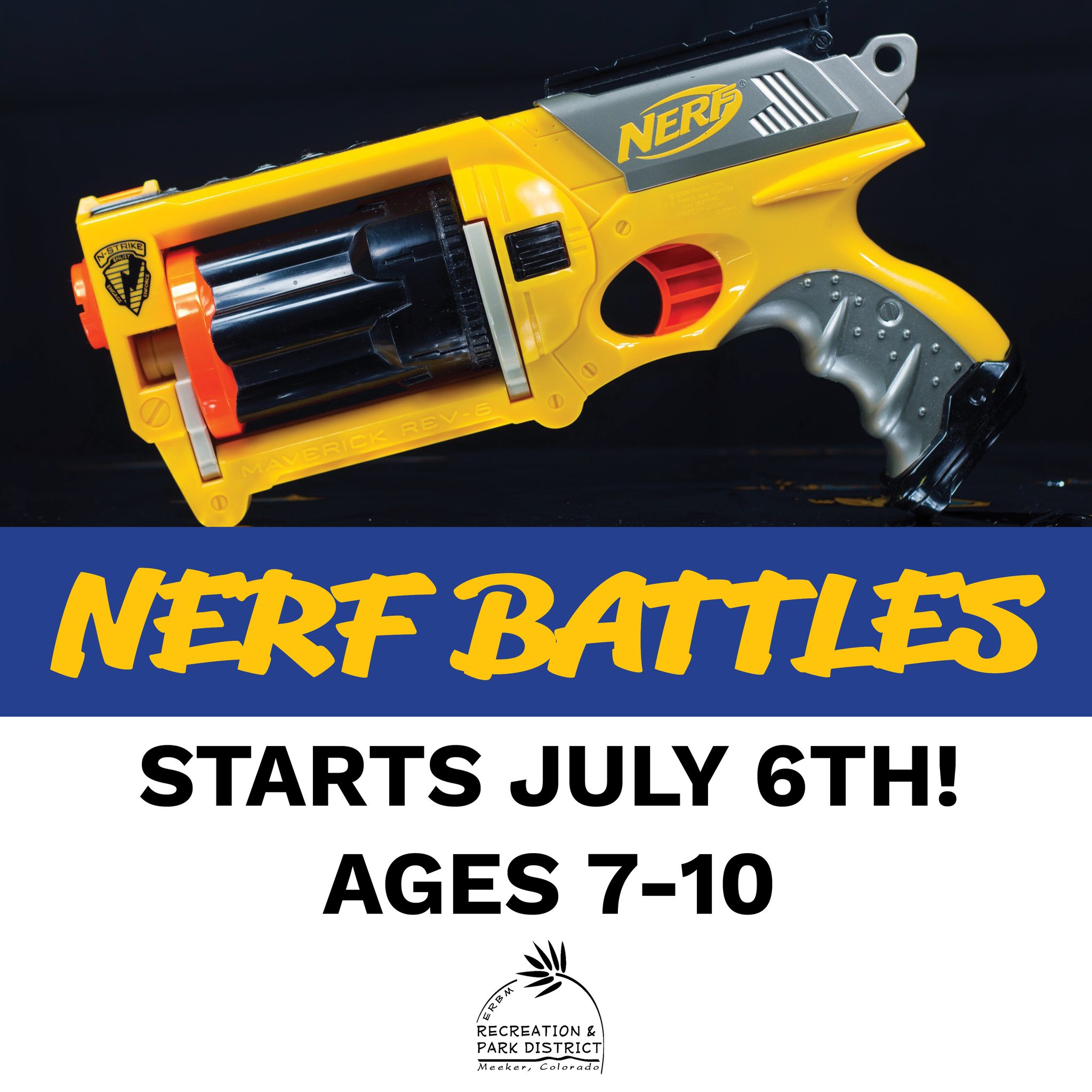 🔶🔷Today (July 1) is the last day to register for Nerf Battles! Sign up now: https://www.erbmrec.com/summer-2026/nerf-battles-(ages-7-10)