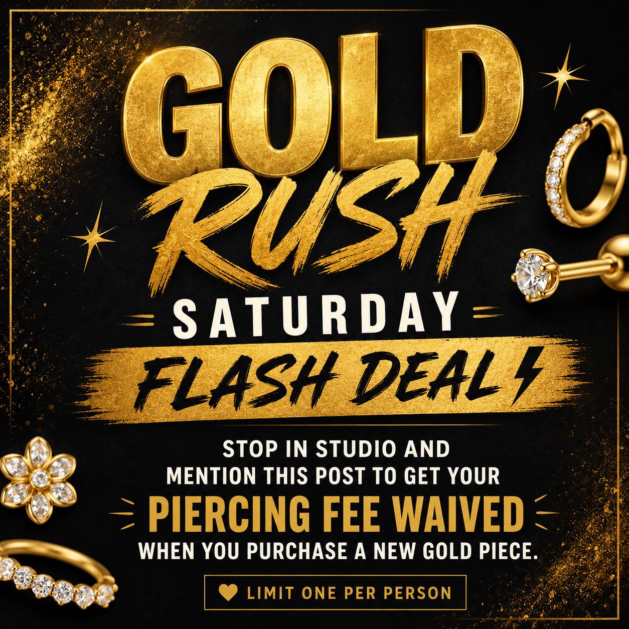 💛4pm-6pm Today!💛
Stop in and mention this post to get your piercing fee waived on a new gold piece!
#newpiercing #flashdeal #genisysbodyarts #pittsburghpiercer #pittsburgh