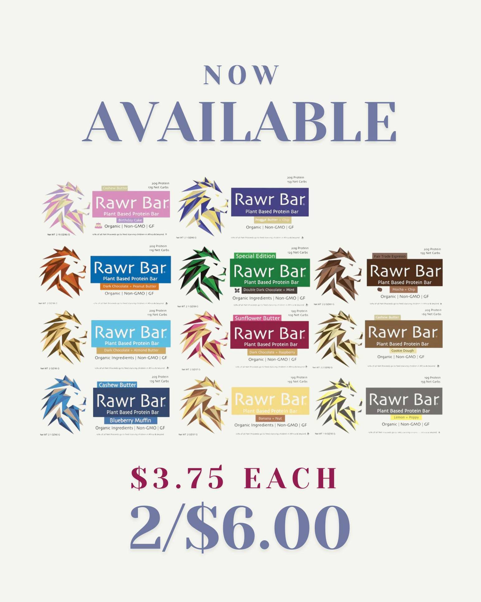 Your favorite grab-and-go protein bar just landed at THHC! 🙌
✔️ 20g plant-based protein
✔️ Organic ingredients
✔️ Gluten-free
✔️ Multiple flavors to choose from
Perfect for busy mornings, post-workout fuel, or that afternoon slump when you need something quick and satisfying.
$3.75 each or 2 for $6