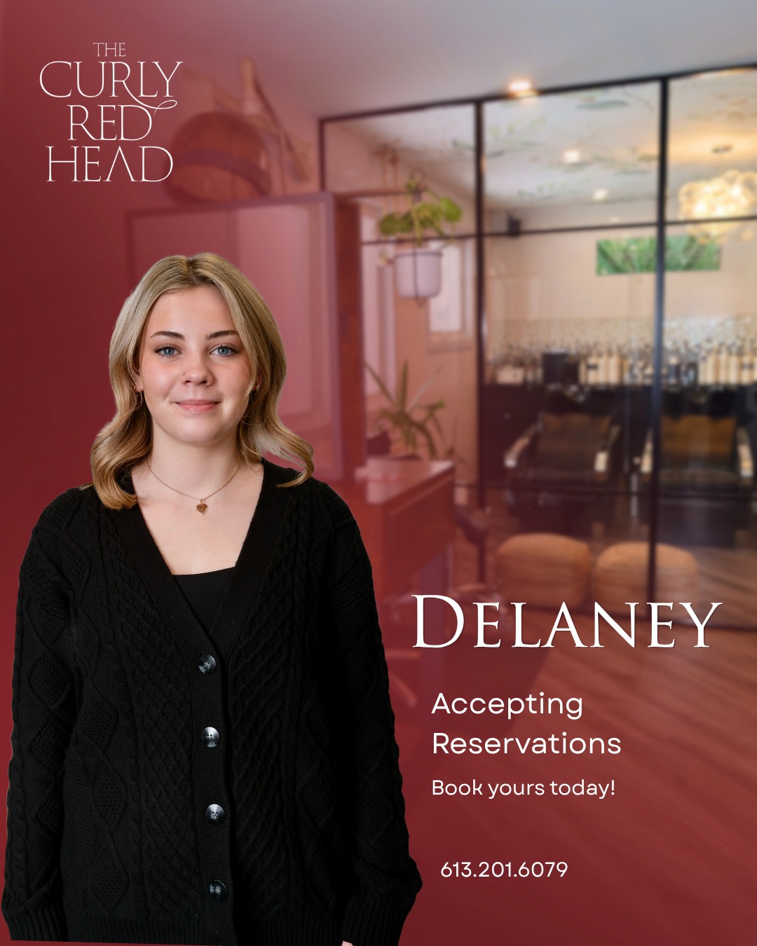 Delaney is done school and we couldn't be more excited.
She is now accepting reservations for the following services ⬇
💇🏼♀️ Precision Cuts
💇🏼♀️ Colours/Foils/Balayage
💇🏼♀️ Cezanne
💇🏼♀️ Treatments/ Blowouts & Styles
Reserve with Delaney today! 613.201.6079