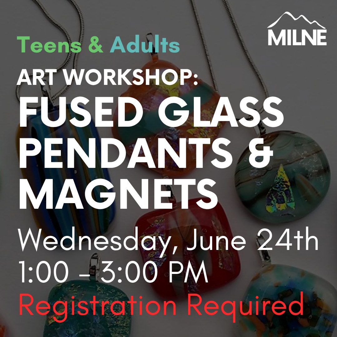 This week at the Milne (June 22 - 27). View our full event calendar using the link in our bio or on our website at milne.librarycalendar.com
Image 1: Art Workshop: Fun Fused Glass Pendants and Magnets - Wednesday 6/24 at 1:00 p.m. (Registration Required: https://milne.librarycalendar.com/event/art-workshop-fused-glass-4292)
Image 2: Jigsaw Puzzle Competition - Thursday 6/25 at 6:00 p.m. (Registration Required: https://milne.librarycalendar.com/event/jigsaw-puzzle-competition-6234)
Image 3: Book Talk: Boston, 1776, by J.D. Dickey - Thursday 6/25 at 7:00 p.m. (Registration Required: https://milne.librarycalendar.com/event/book-talk-boston-1776-jd-dickey-6283)
Image 4: Summer Reading Kickoff Party - Saturday 6/27 at 12:00 p.m. (Some events for the day require registration. Please see online calendar for listings)
