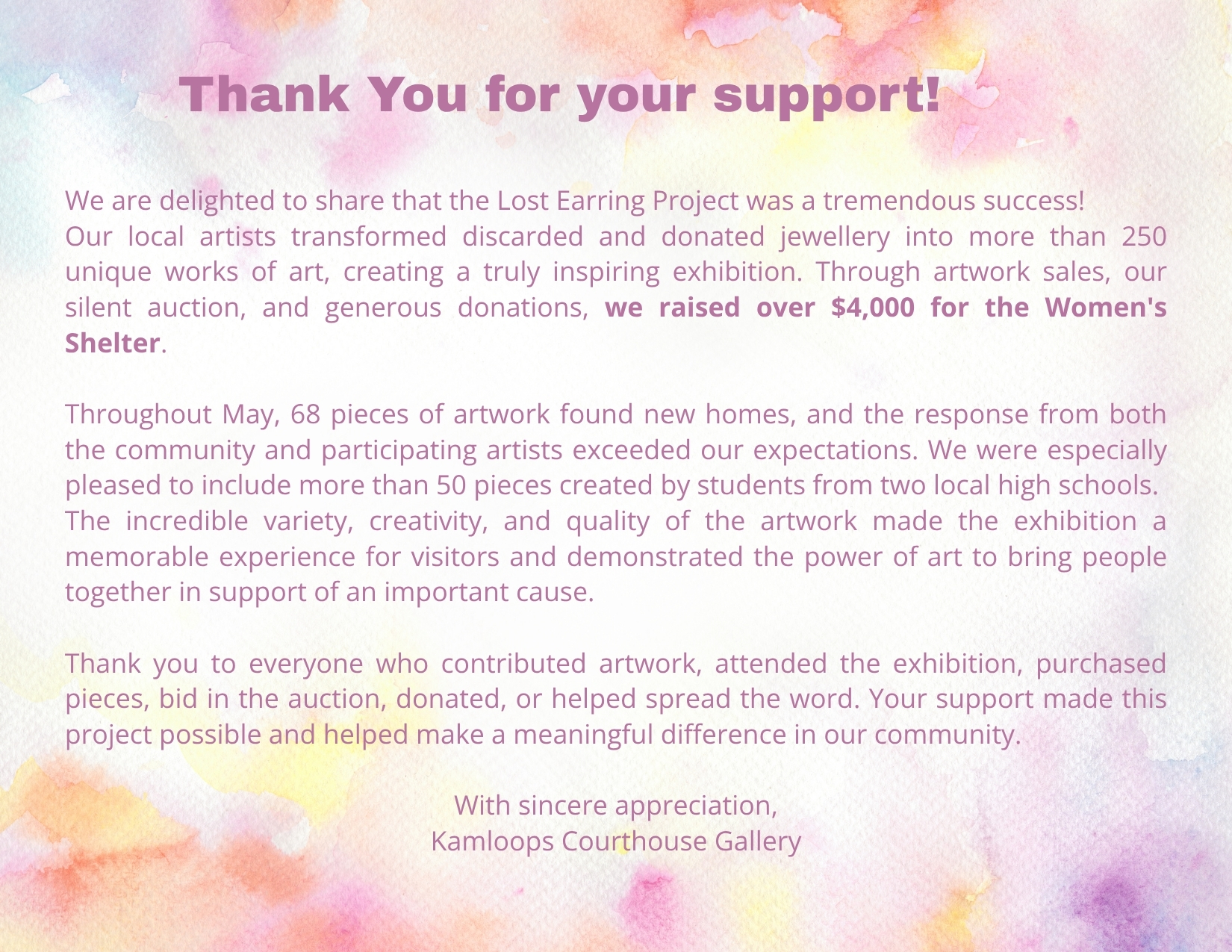 Thanks everyone!!!
#kamloopsartisan #kamloopslocal #kamloopsnow #supportlocalkamloops #kamloopsbc #kamloopsartist #KAMART