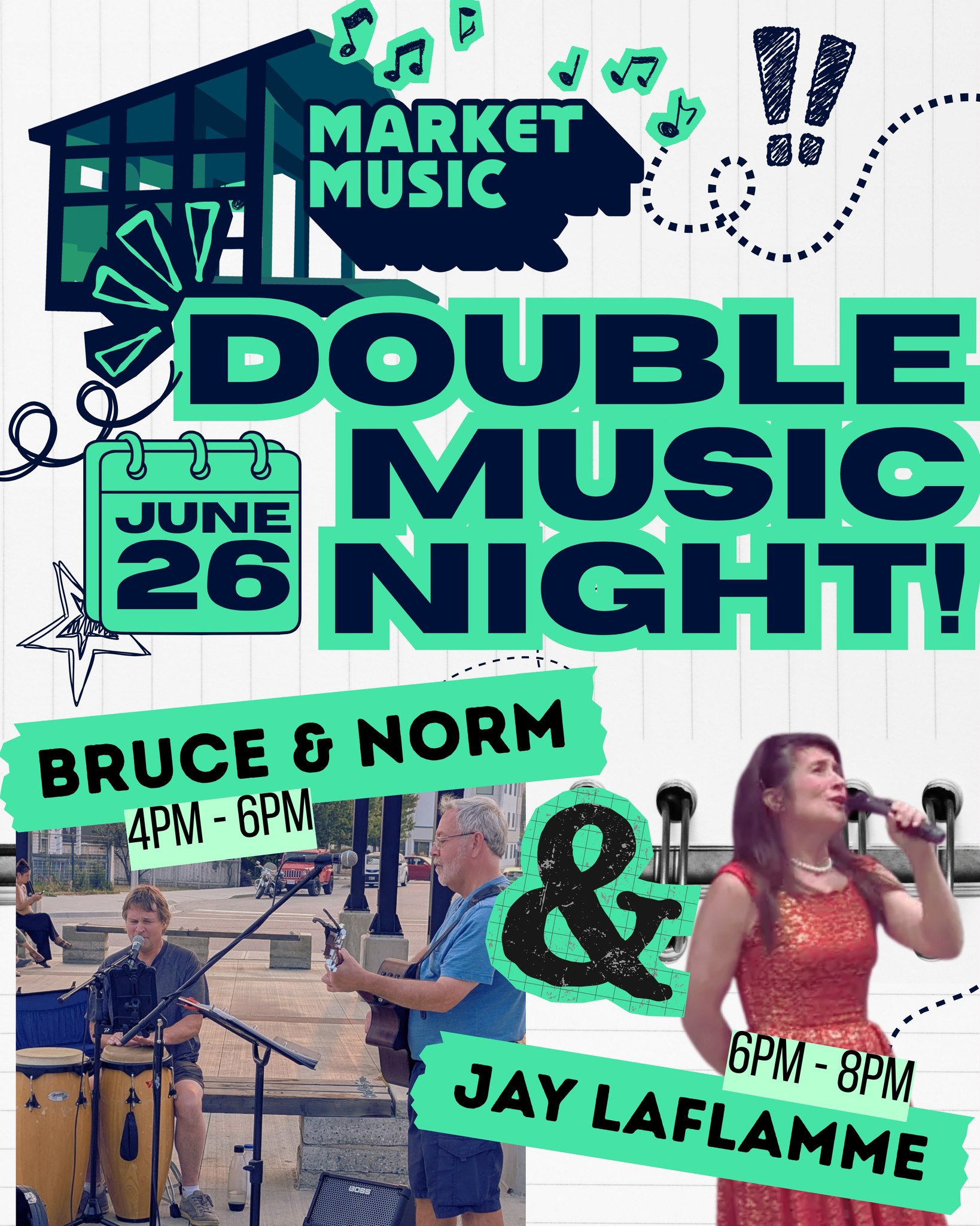 This FRI-YAY is a double music night! We are featuring two local artists - Bruce & Norm from 4pm - 6pm and Jay LaFlamme from 6pm - 8pm. Come down and listen to some incredibly talented musicians, shop the local artisan market, and grab some great eats!