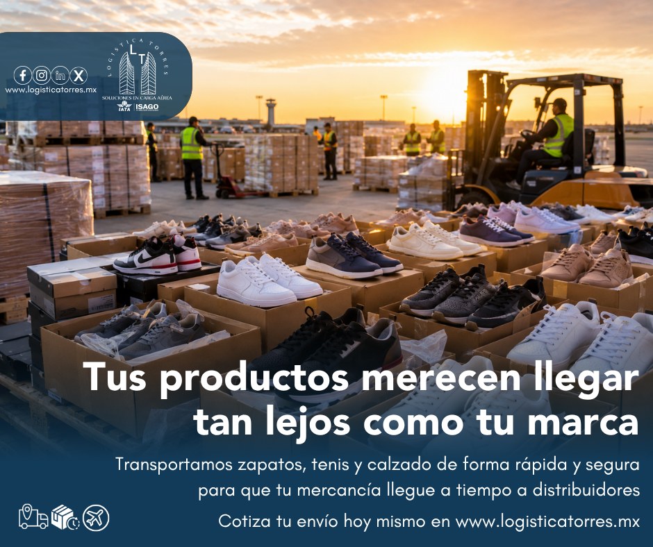 En Logística Torres transportamos zapatos, tenis y calzado de forma rápida y segura para que tu mercancía llegue a tiempo a distribuidores, tiendas y clientes en todo México.
✅ Envíos rápidos por vía aérea
✅ Manejo seguro de mercancía
✅ Atención personalizada
✅ Soluciones para fabricantes, distribuidores y comercios
Porque cada par representa una venta, una oportunidad de negocio y un cliente esperando recibir su pedido. 📦✨
Haz que tu inventario se mueva al ritmo de tu crecimiento. 🚀
📩 Cotiza con nosotros y lleva tus productos a cualquier destino del país.
.
.
.
.
#Calzado #Tenis #Zapatos #CargaAérea #LogísticaTorres #Envíos #Logística #TransporteAéreo #tucargasegura #tucargasegurayatiempo #logistica #volariscargo #logisticaytransporte #SomosLogisticaTorres #enviosnacionales