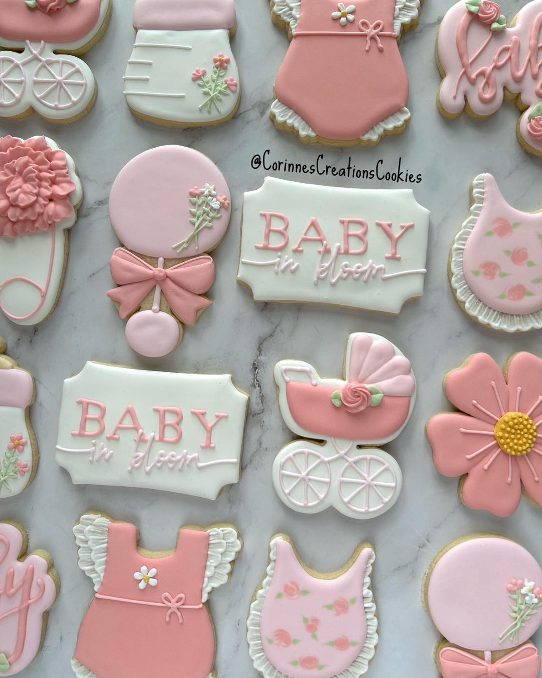 Another beautiful Baby in Bloom baby shower set.
.
.
.
#babyshowercookies #thewoodlandstxcookies #babyshower #sugarcookies #flowercookies #decoratedcookies #thewoodlandstx #customcookies #baby #babyinbloom