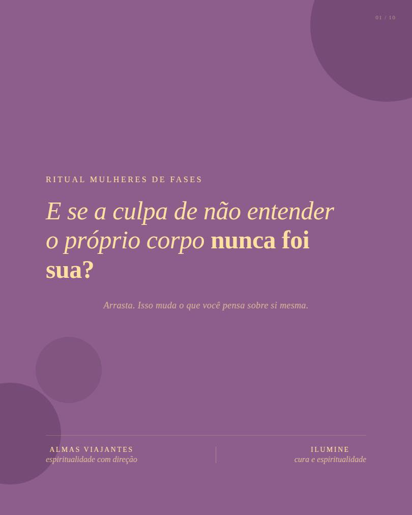 Tem uma dor que a maioria das mulheres carrega em silêncio: a sensação de que deveríamos saber mais sobre o próprio corpo do que sabemos.
Como se fosse culpa nossa.
A gente não foi ensinada. A escola não ensinou. O consultório muitas vezes silenciou. E a gente ficou achando que era a única que se sentia assim.
Não era.
Quando a gente entende que a lacuna tem origem, a vergonha vira curiosidade. A solidão vira reconhecimento. E o reconhecimento, num espaço com outras mulheres que carregaram o mesmo peso, vira algo que é difícil de nomear mas fácil de sentir.
Aquela sensação de: olha só. Não era só eu.
É exatamente isso que a gente vai criar juntas no Ritual Mulheres de Fases, dia 26 de julho. Ciclos, fases, arquétipos divinos e um ritual de cura e conexão com o sagrado feminino.
Para participar, comente "FASES" ou acesse o link na bio.
E me conta nos comentários: qual foi a primeira vez que você sentiu que deveria saber algo sobre o próprio corpo e não sabia?
#ciclosfemininos #almasviajantes #ilumine #ritualmulheresdefases #sagradofeminino