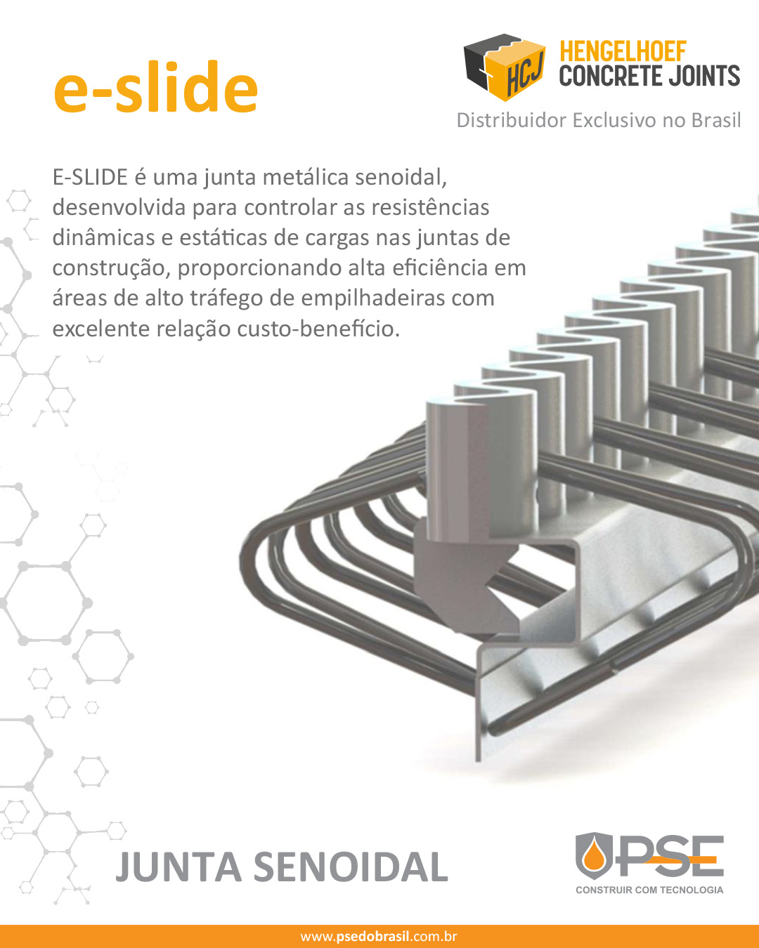 🚀 Conheça nova linha de Juntas Metálicas para Pisos, que completa ainda mais nosso portfólio...
Com a comercialização da nossa nova linha de Juntas Metálicas HCJ, em parceria com um dos maiores fabricantes globais de juntas, completamos ainda mais nosso portfólio de soluções para pisos industriais.
A PSE é distribuidora exclusiva no Brasil das Juntas Metálicas HCJ, consulte-nos para verificar qual a melhor solução para seu projeto.
👉 Ligue para a nossa equipe Técnica / Comercial 📞19 4141-8344 ou envie um e-mail para ✉ contato@psedobrasil.com.br
#junta #piso #obras #construcao #engenharia