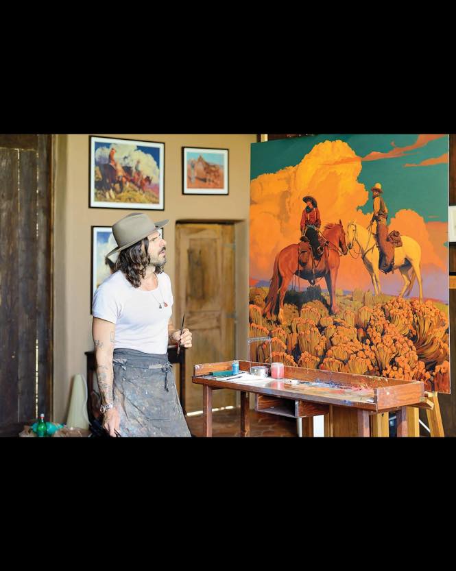 There is a French-American painter who lives primarily in Taos and creates paintings in the great tradition of Southwestern landscape artists.
Mark Maggiori was born in Fontainebleau in 1977.
For those unfamiliar with the landscapes of the American Southwest, his paintings give you a sense of them.