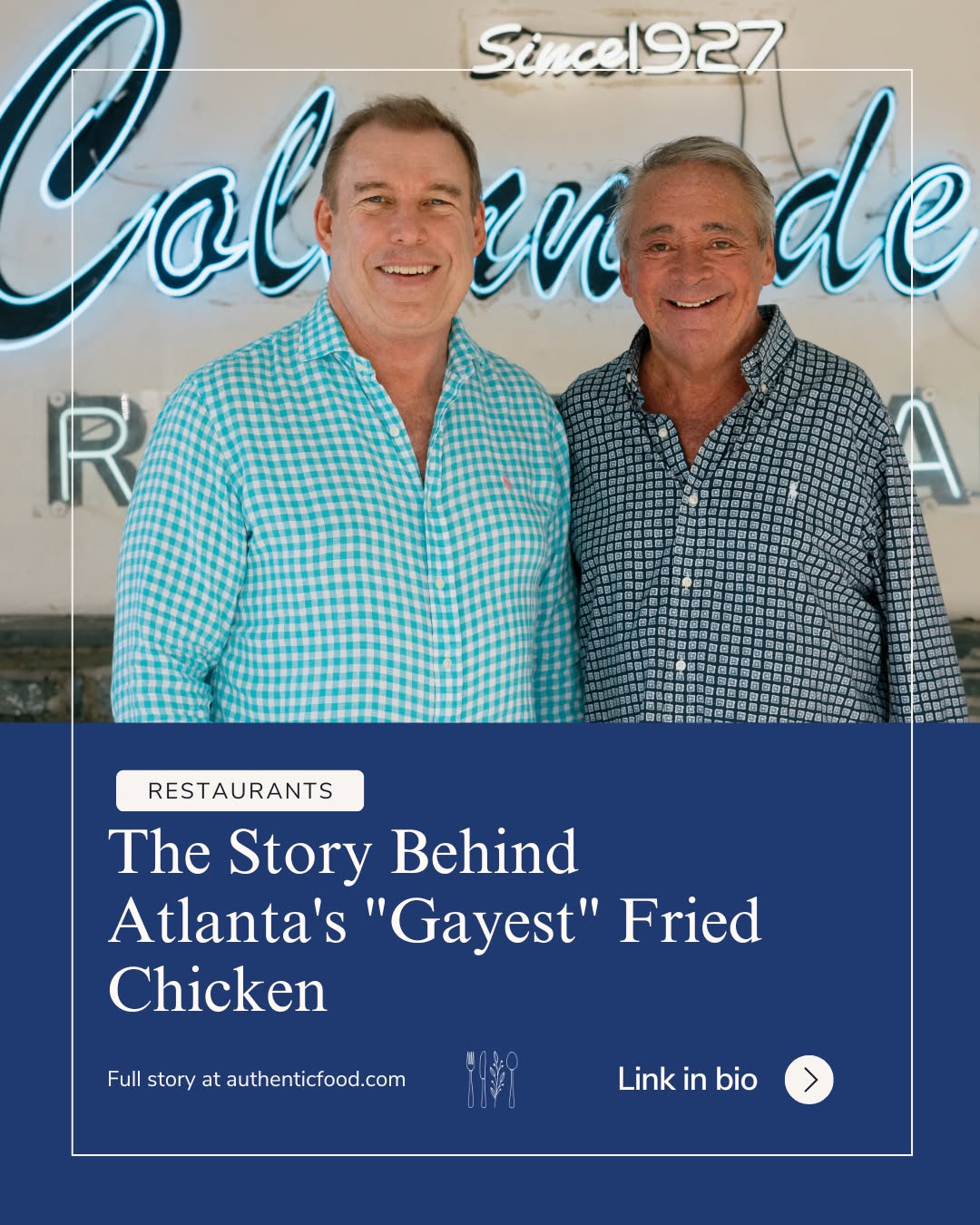 🍗 Can fried chicken be gay?
Our newest article explores the story behind Atlanta's second-oldest restaurant @colonnadeatlanta and how it became an unexpected landmark in the city's LGBTQ+ history. More than a story about food, it's a story about community, belonging, and the people who make a place iconic.
Beautifully written by @mattkirouacyork this piece is a reminder that the Atlanta food scene has always been about more than what's on the menu.
Pride may have its month, but these stories deserve to be celebrated all year long. 🌈
Read the full article now on AuthenticFood.com.
📷 @colonnadeatlanta
#AtlantaFood #Pride #LGBTQHistory #AuthenticFood