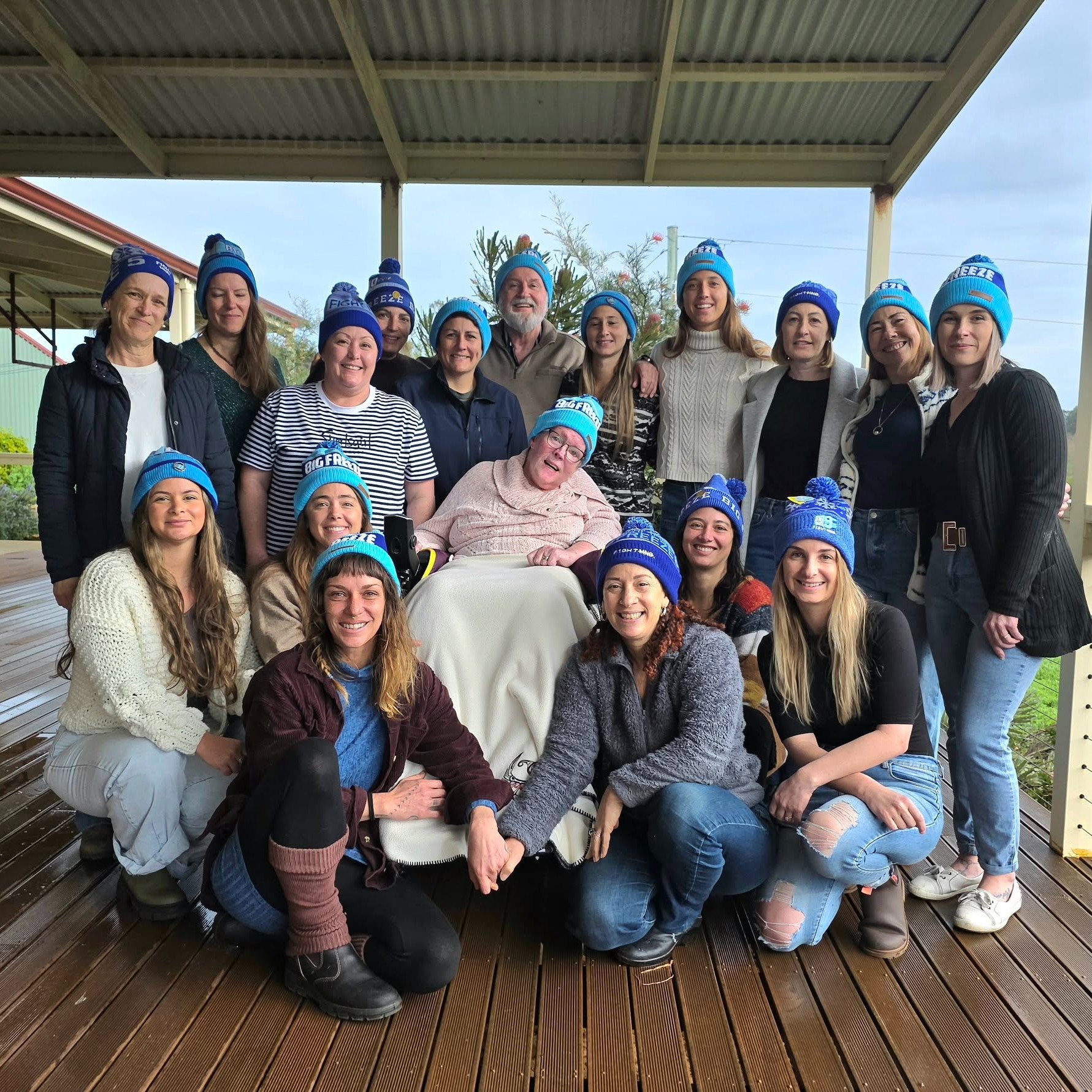 Recognising 15 years of resilience - Janet's Big Photo! 💙
Last Sunday, Janet, her husband George, and members of her support network came together to mark 15 years since Janet's diagnosis with Motor Neurone Disease (MND).
Inspired by the AFL's Big Freeze campaign, team members from Enable WA, @camcan_organisation , @m_s_w_a and @mndawa_ gathered in their FightMND beanies to show their support and acknowledge Janet's journey.
Over the past 15 years, Janet has faced the challenges of MND with strength, determination and resilience. We are grateful to be part of her support network and to stand alongside her, George, and the many organisations and individuals who have supported them along the way.
#FightMND #NDISAustralia #DisabilityWA #AlliedHealth #SupportWork #SupportWorkers #MND