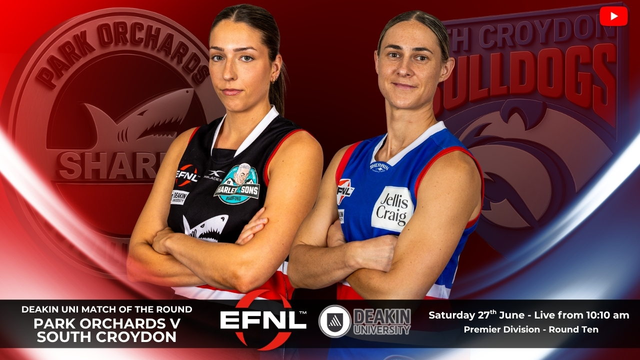 @deakinuniversity Match of the Round
It doesn’t get much bigger than this, One meets Two in Premier Division as the last two premiers go head-to-head for top spot on the ladder!
Catch all the action live this Saturday between Park Orchards and South Croydon, streaming live on YouTube from 10:10am.