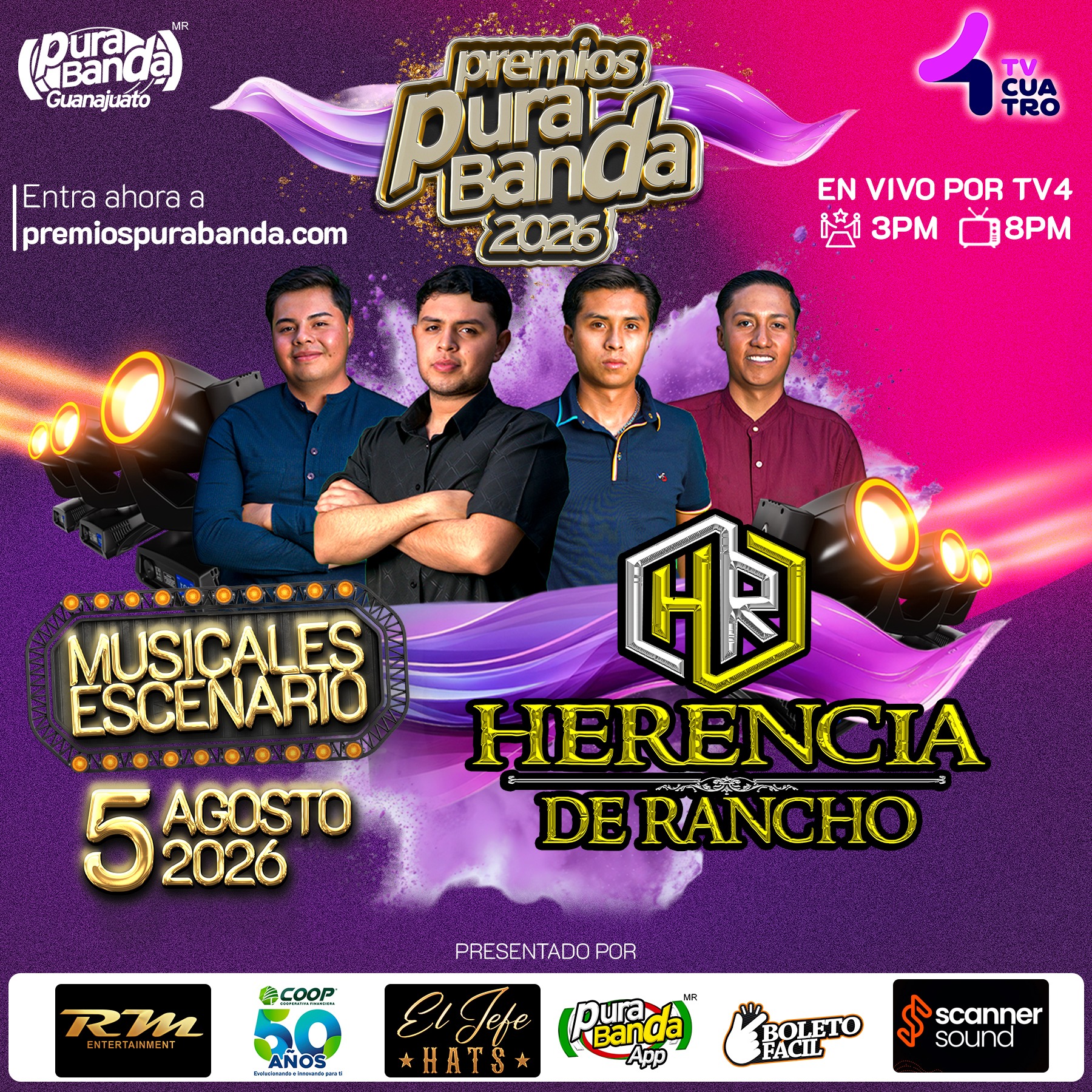 🔥🎺 ¡EL ESCENARIO SE PREPARA PARA HERENCIA DE RANCHO! 🎺🔥
¡La cuenta regresiva ha comenzado! La gala de los Premios Pura Banda 2026 no estaría completa sin el estilo único y la energía que define a Herencia de Rancho.
Guanajuato, preparen sus botas y el corazón, porque este 5 de agosto tendremos una presentación de alto impacto que no se pueden perder. ¡Nos vemos en la gala! ✨🙌
#PremiosPuraBanda2026 #Tv4guanajuato #LaFiestaDelTalento #HerenciaDeRancho #Guanajuato2026