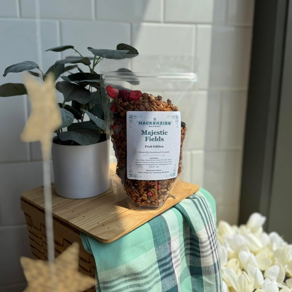 One of our shining stars from last summer is making its return! ✨
Majestic Fields Granola is back, just in time for berry season. Built on our signature granola base, this blend is packed with dried strawberries, blueberries, and raspberries. 🍓
Bright, fruity, and full of summer flavor, it’s perfect over yogurt, stirred into oatmeal, or enjoyed by the handful. ☀️
#sunnysaturday #bakedwithlove #granolarecipe #mackenziesbakery #vicksburgmi