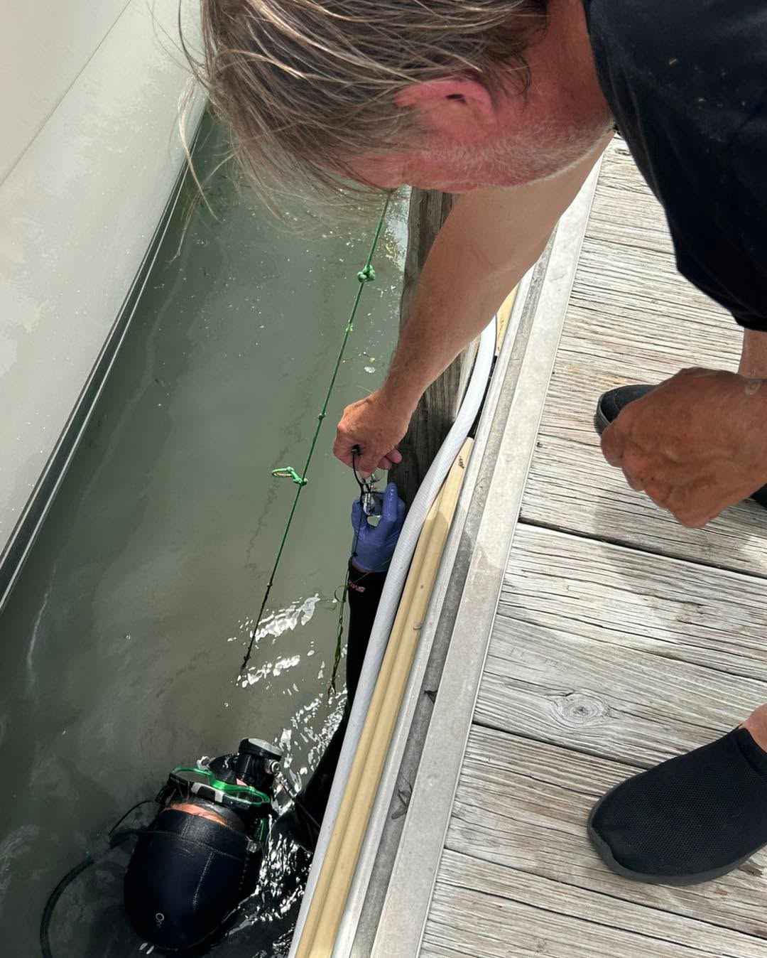 Getting two pairs of glasses for Barry at MacRay yesterday. He lost one pair a week ago, but when he lost the second pair yesterday he decided it was time to call and get them both back. They were in different parts of his slip, fortunately I was able to find both.
.
.
#recoverydiving #lakestclair #greatlakesstate #detroitriver #stclairshores #clintonriver #harrisontownship #boattown #algonac #stclair #metrobeach #michiganboating #puremichigan #michiganmarinas #metaldetector #safeharbormarinas #boatmichigan