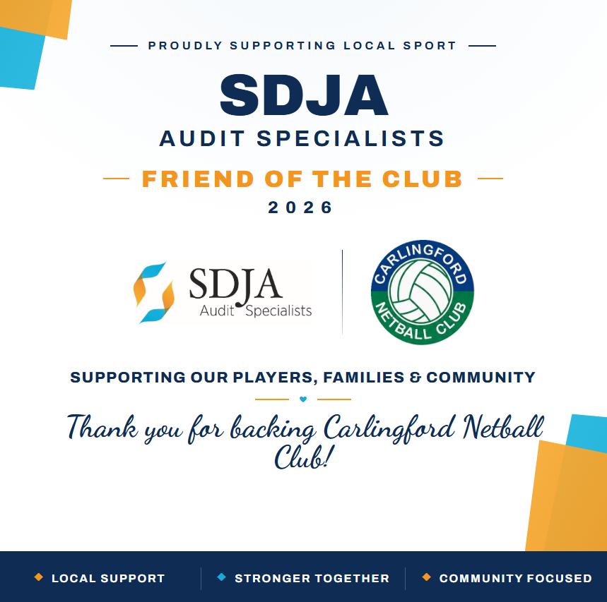 π§‘π Thank you, SDJA Audit Specialists, for proudly supporting Carlingford Netball Club as a Friend of the Club for 2026! π
Local support like this is what keeps our netball community strong. π
#CarlingfordNetball #ProudToBeCarlo #FriendOfTheClub #LocalSportLocalSupport #CommunitySport #carlingford #northrocksshopping #carlonetball