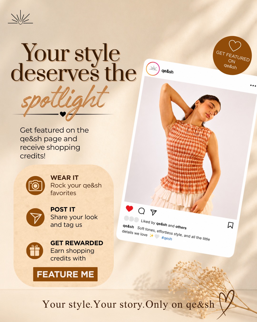 You are our Ultimate Muse✨
Share your look, tag US , and get rewarded when featured
Real looks | Real you🤍
.
.
.
.
#qesh #FirstOrderOffer #WelcomeOffer #FashionDeals #WardrobeRefresh #shopnow