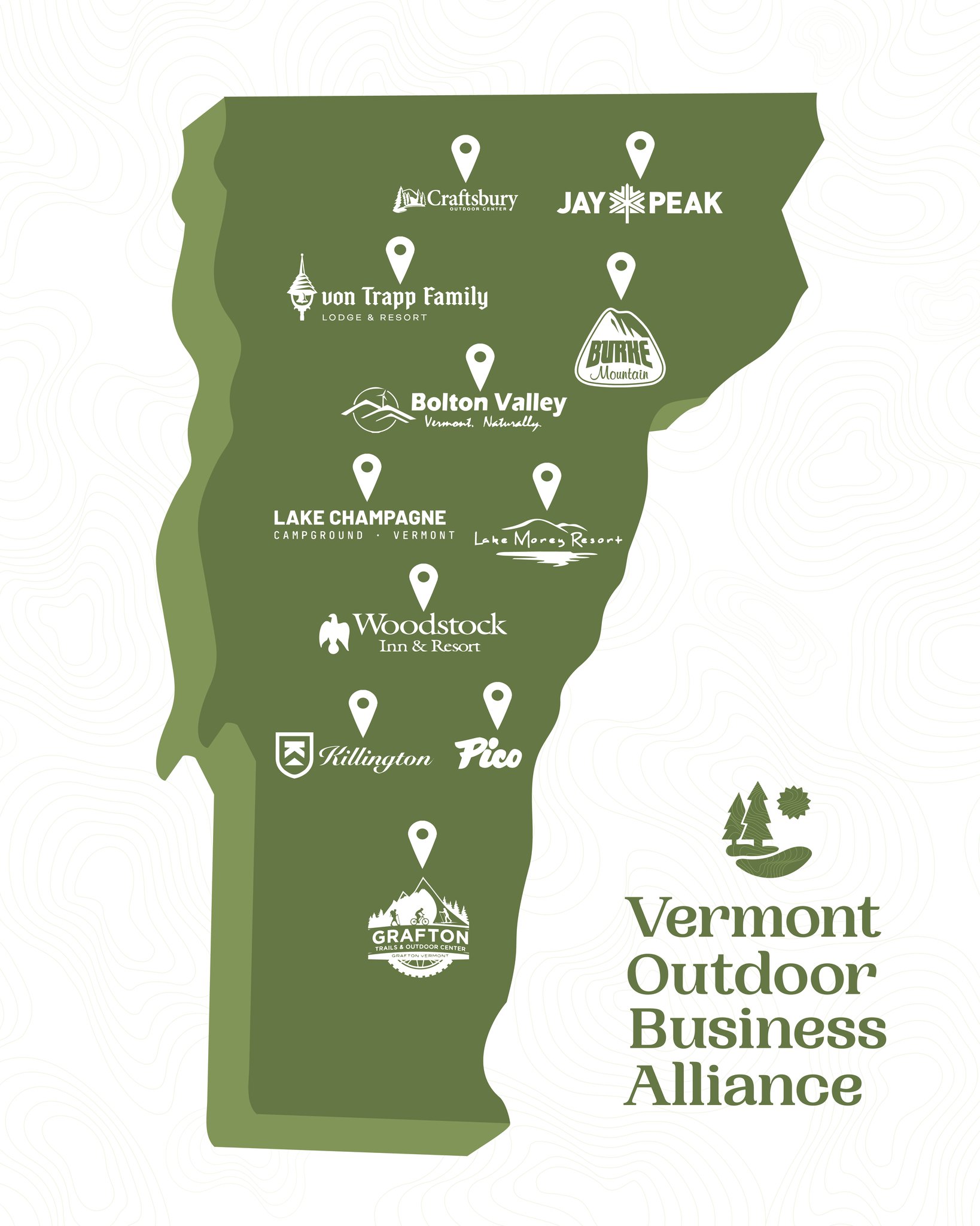 VOBA Resort & Hotel Members! ⬇️
We’re proud to highlight the incredible resorts, lodges, and hospitality members helping shape Vermont’s outdoor economy and visitor experience. Resorts build relationships across Vermont’s outdoor economy and help shape the industry’s future. Hospitality businesses connect with businesses and organizations, helping drive visitor demand.
Bolton Valley | Bolton, VT (@boltonvalley)
One of the few Vermont ski resorts where you can stay slopeside and ski-in/ski-out from every lodging option.
Burke Mountain Resort | East Burke, VT (@burkemountainofficial)
Home mountain of Olympic champion skier Mikaela Shiffrin’s alma mater, Burke Mountain Academy.
Craftsbury Outdoor Center | Craftsbury Common, VT (@craftsburyoutdoorcenter)
Hosts one of the oldest and largest cross-country ski marathons in the Northeast.
Grafton Inn, Trails & Outdoor Center | Grafton, VT (@graftoninnvt)
The inn has welcomed guests since 1801, making it one of the oldest operating inns in the United States.
Jay Peak | Jay, VT (@jaypeakresort)
Known for receiving some of the highest annual snowfall totals in the eastern U.S.
Killington Mountain Resort | Killington, VT (@killingtonmtn)
Known as “The Beast of the East,” with one of the longest ski seasons in the East.
Lake Champagne Campground | Randolph Center, VT (@lakechampcampground)
This family-owned campground has been welcoming campers for more than 60 years.
Lake Morey Resort | Fairlee, VT (@lakemoreyresort)
Home to the longest maintained ice skating trail in the U.S.
Pico Mountain | Killington, VT (@pico.mountain)
One of Vermont’s oldest ski areas with deep roots in the state’s ski history.
Von Trapp Family Lodge & Resort | Stowe, VT (@vontrappresort)
Founded by the real von Trapp family from The Sound of Music.
Woodstock Inn & Resort | Woodstock, VT (@woodstock.inn)
A historic luxury resort featuring a world-class spa and golf course in one of Vermont’s most iconic towns.
*Illustrative map only*
#VermontOutdoors #OutdoorIndustry #VermontBusiness #OutdoorEconomy