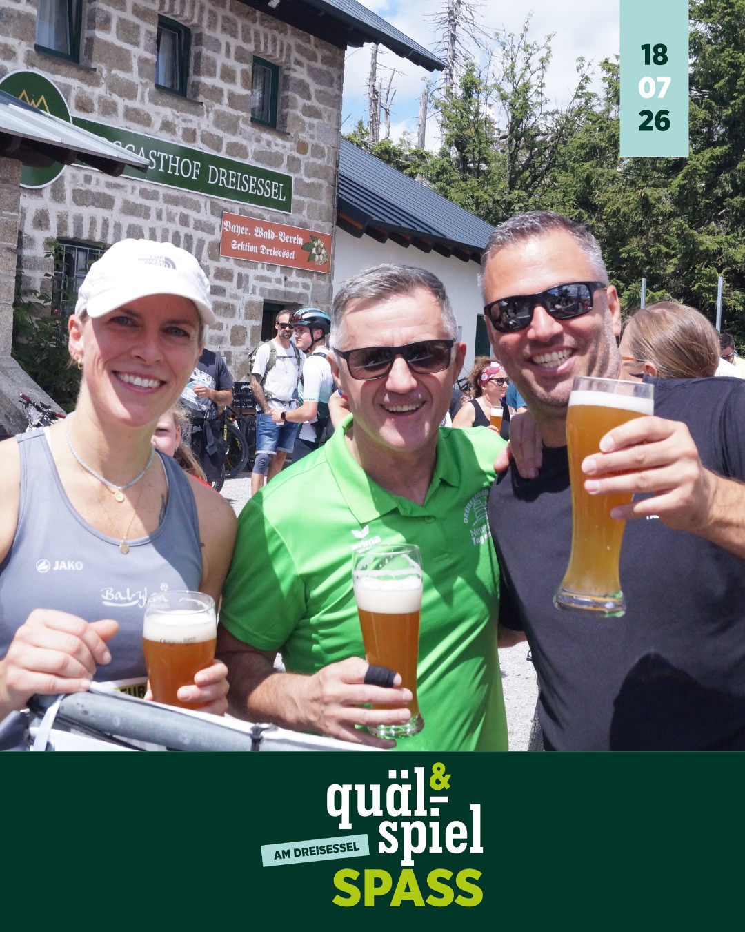 TDS-Bewirtung 🍻🍕🍔
Am Tag des Sports 2026 sorgen wieder unsere Vereine vor Ort, für euer leibliches Wohl 💯👍
👉🏼 Auf dem Dreisesselberg versorgt euch der DJK-SV Altreichenau und auch der Berggasthof am Dreisessel hat geöffnet
👉🏼 Im Dorf werdet ihr vom FC Dreisessel bewirtet
Da ist für jeden was dabei🤩 - egal ob Zuschauer oder Quälspaß-Teilnehmer!😁
#tagdessports #quaelspass #quaelspassamdreisessel #dreisessel #berg #bergrennen #mtb #laufen # walken #kidsrace #spielspass #race night #dorf #gemeindeneureichenau
#bewirtung #vereine #essen