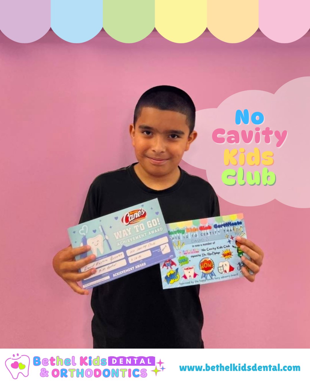 🎉 David did it — zero cavities and a free Raising Cane's meal to prove it!
We love rewarding kids who work hard for their healthy smiles, which is why we've partnered with @raisingcanes to give No Cavity Kids Club members a FREE meal certificate at every qualifying visit! 🐔🦷
It's the kind of motivation that makes brushing a little more exciting at home, right parents? 😄
📍 Lodi | Manteca | Sacramento
📅 Book now: https://bit.ly/BethelKidsDentalBooking
#BethelKidsDental #NoCavityKidsClub #RaisingCanes #KidsDentist #HealthyTeeth #DentalRewards #NoCavities #HappyKids #LodiCA #MantecaCA #SacramentoCA