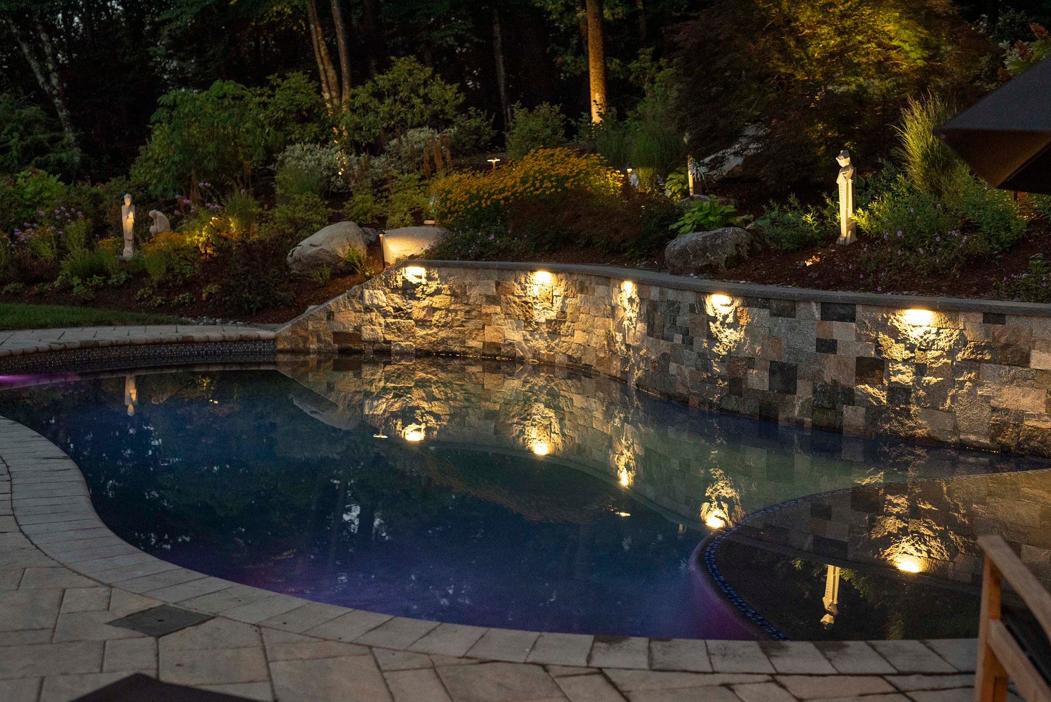 There's nothing better than ending a hot summer day by the pool. This custom inground pool was designed for clients of ours to be enjoyed from morning through night, with thoughtfully placed lighting that transforms the space after sunset. As daylight fades, the water begins to glow, creating the perfect setting for evening swims, relaxing with family, or entertaining friends under the stars. Perfect for hot days like these!
@acceleratedpools
@jhs_landscape_const
#LandscapeDesign #PoolDesign #BackyardRetreat #LandscapeLighting #AngieVergeLandscapeDesign