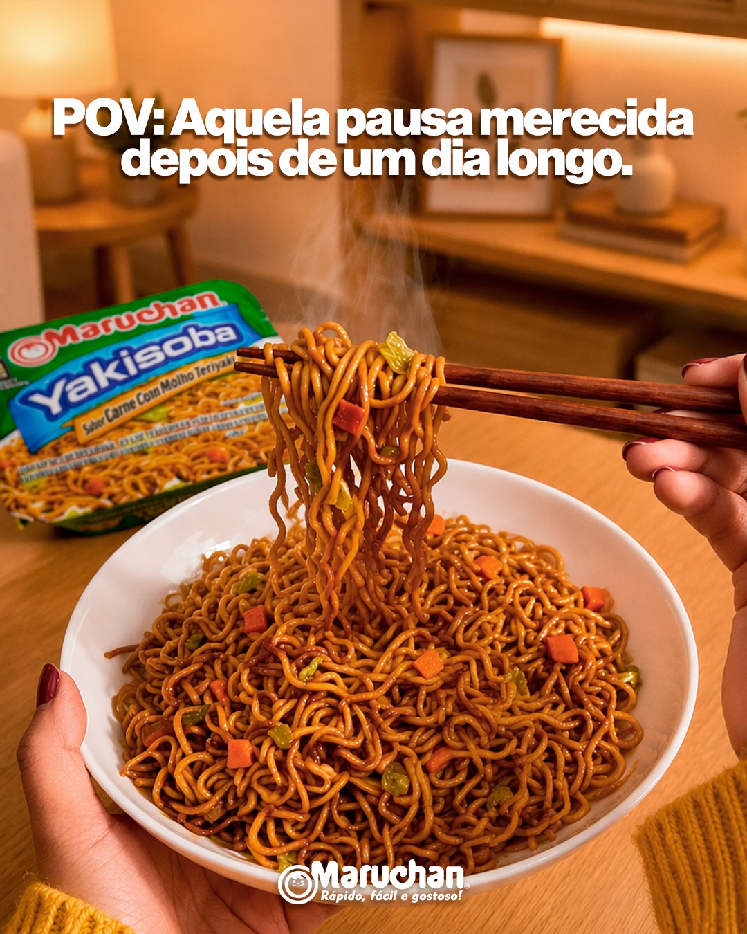 Quando o dia exige muito de você, o Maruchan Yakisoba resolve o cardápio em 4 minutos para você focar no que realmente importa: descansar e saborear cada nuance do autêntico molho Teriyaki.
Praticidade máxima que se transforma no ponto alto da sua rotina. 💛
Deixe um "🙋♀️" nos comentários se o seu plano de hoje à noite é exatamente esse!
#Maruchan #YakisobaMaruchan #YakisobaLovers #JantarPratico #Praticidade
