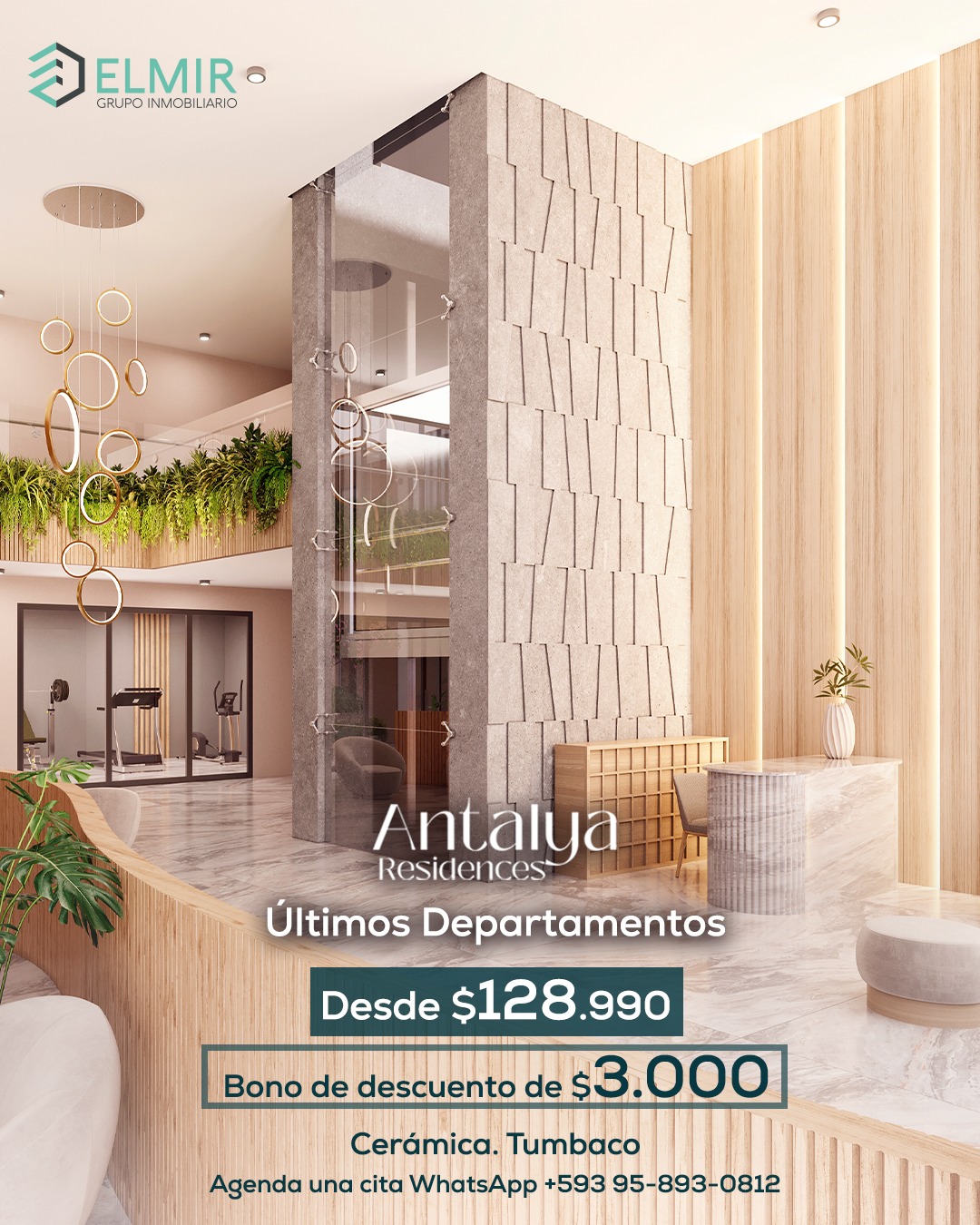 Quedan los últimos departamentos disponibles en Antalya Residences, un proyecto diseñado para quienes buscan comodidad, exclusividad y una excelente ubicación en el sector La Cerámica, Tumbaco.
🏡 Aprovecha bono de $3.000
En últimos departamentos desde $128.990.
No dejes pasar la oportunidad de invertir en un espacio pensado para disfrutar cada día y proyectar tu futuro.
📩 Escríbenos y asegura tu espacio hoy.
📲 Contáctanos por WhatsApp: 095 893 0812
#AntalyaResidences #Tumbaco #LaCerámica #DepartamentosEnVenta #InversiónInmobiliaria #TuNuevoHogar #ViveTumbaco