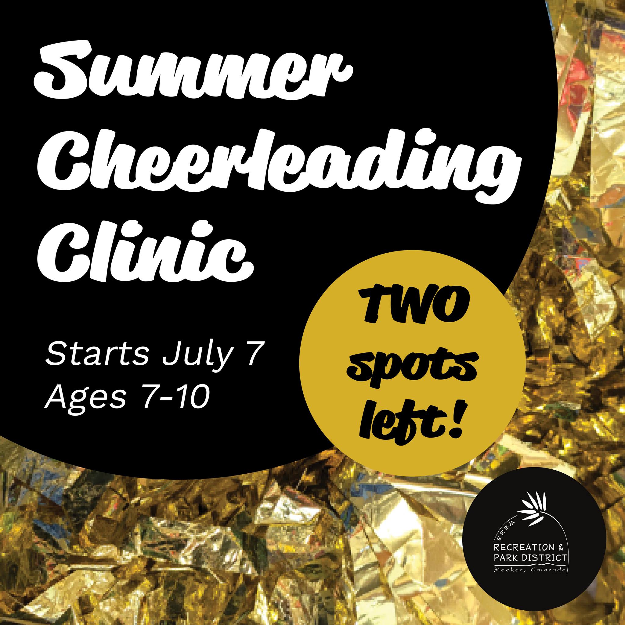 2️⃣ spots left and today (July 1) is the last day to register for Summer Cheer! Sign up now: https://www.erbmrec.com/summer-2026/summer-cheerleading-clinic