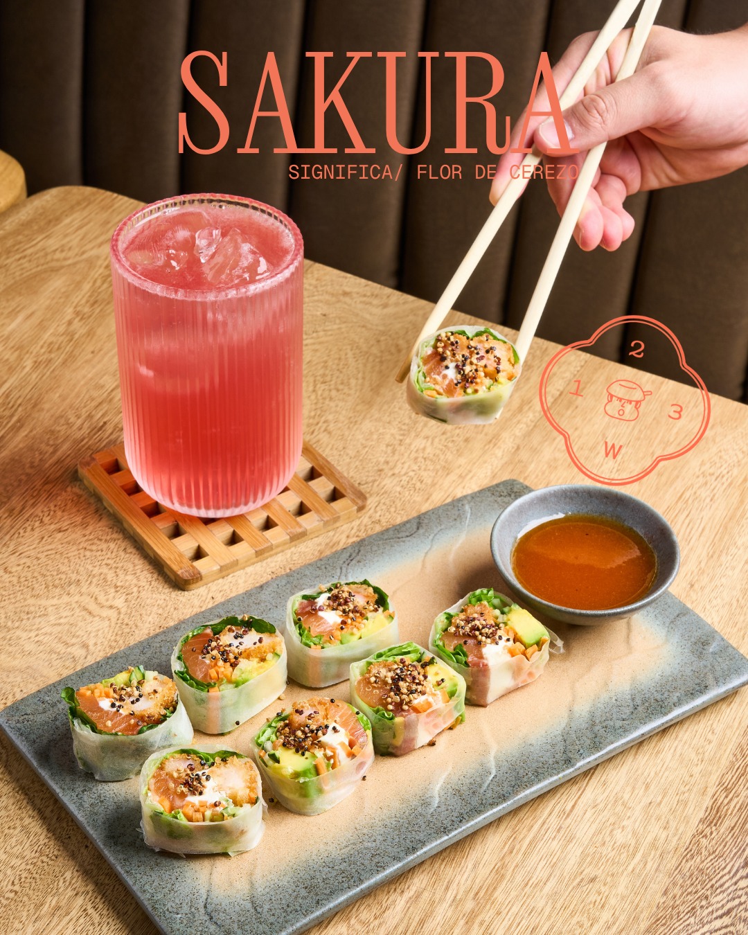 En la cultura asiática, Sakura (la flor de cerezo) simboliza la belleza de los momentos que merecen ser vividos, celebrados y compartidos. 🌸
Por eso creamos Sakura este mix: la combinación perfecta entre nuestro Sakura Roll y el Sakura Cóctel, una dupla inspirada en el equilibrio, la frescura y el encanto de esta icónica flor.
Ven a disfrutar en @123wok 🌸🍣🍸 #123WOK