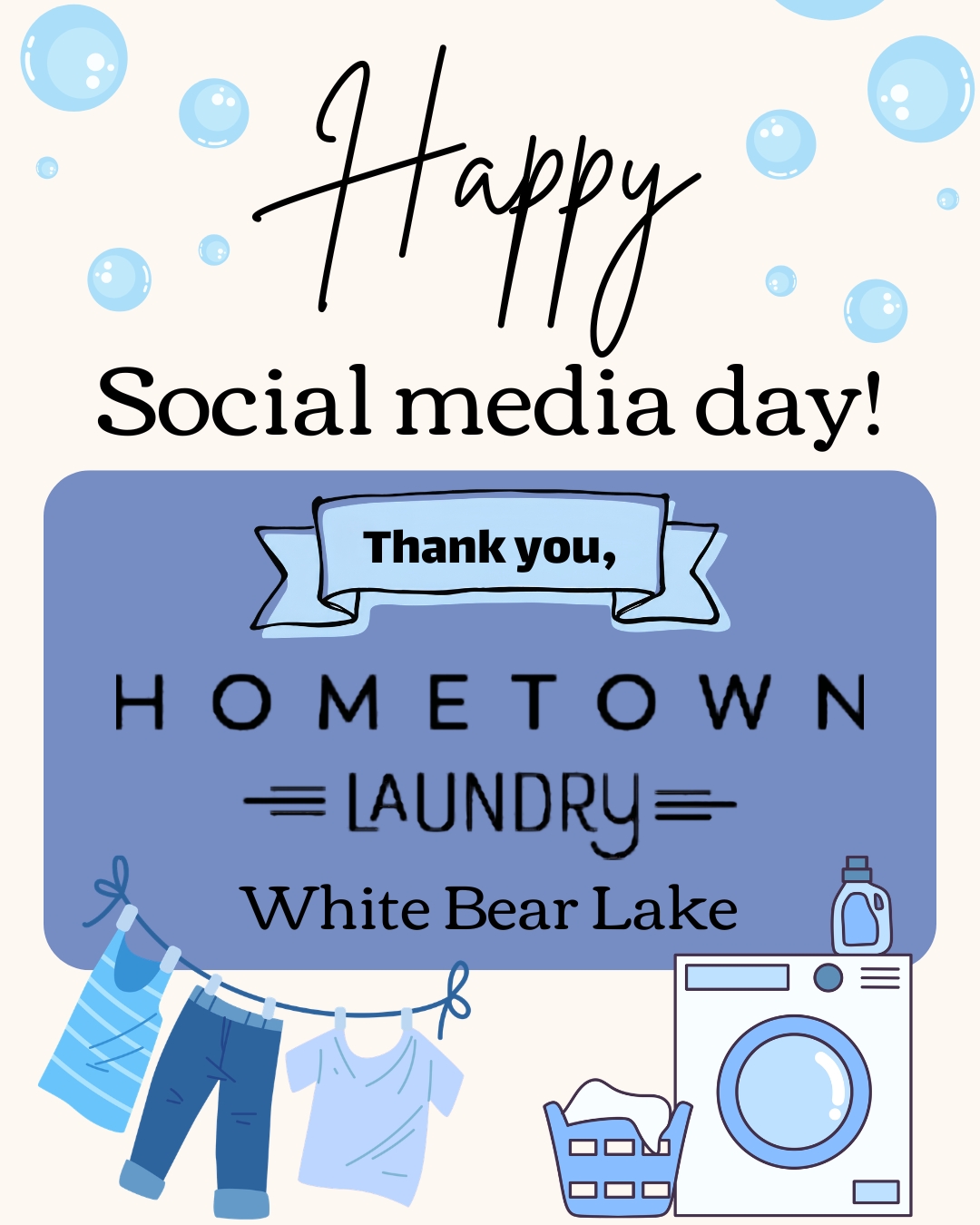 Today is Social Media Day, and we’re using our platform to spotlight the kind of community support that makes a real difference.
We want to extend a heartfelt thank you to Hometown Laundry in White Bear Lake for their donation of services for our clients. Access to clean laundry is more than a convenience, it supports the individuals we serve with pathways to success.
We are so grateful for community partners who see a practical need and step forward with generosity. Thank you, Hometown Laundry, for helping provide care in such a tangible and meaningful way.
Every donation, every share, and every act of support helps to strengthen the network of care around survivors.