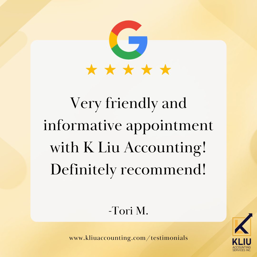 🌟 What Our Clients Say About Us 🌟
At K Liu Accounting Services Inc., we take pride in delivering exceptional bookkeeping, tax services, and accounting expertise. From small businesses to individuals, our clients trust us as their go-to Winnipeg accounting firm and virtual accountant for personalized solutions.
Don't just take our word for it! Read what our amazing clients have to say about our tax accountant Winnipeg services and accounting solutions by visiting 👉 Check out our link in bio!
Your success is our mission! 💼
#Bookkeeping #Accounting #SmallBusiness #Winnipegaccountant #Manitobabookkeeper #Manitobaaccountant #accountingservices #bookkeepingservice #CPA #ExploreMB #OnlyInThePeg #smallbusinessaccountant #SmallBusinessSupport #TaxAdvice #taxprofessional #taxspecialist #WinnipegAccountant #winnipegsmallbusiness #onllineaccountant #virtualaccountant