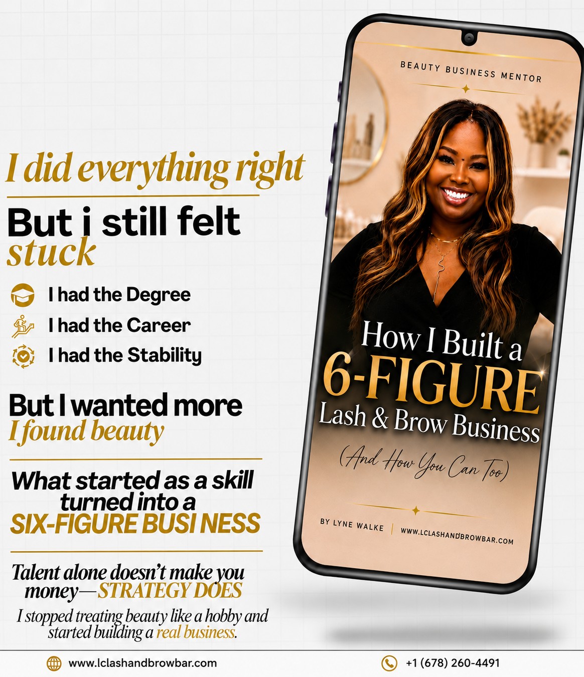 "I did everything right… but I still felt stuck."
I had the degree.
I had the career.
I had stability.
But I knew I was meant for more.
The biggest shift wasn't learning another skill—it was learning how to turn that skill into a business.
That's exactly what this eBook is about. It's more than lashes. It's about building confidence, creating income, and designing a life on your own terms.
✨ Stop guessing.
✨ Start building.
✨ Learn the strategies that create real results.
📖 Ready to level up your beauty career?
💌 DM us "EBOOK" today and get your copy. Your future business starts with one decision.
#LCLashAndBrow #LCLashBook #BeautyBusiness #BeautyEntrepreneur #LashArtist #LashTech #LashBusiness