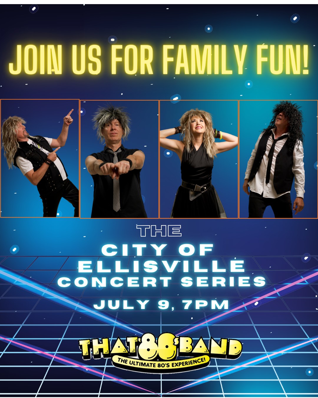 Midweek just got a whole lot more fun. We're hitting the City of Ellisville Concert Series this Thursday, July 9, and we are bringing ALL the 80s energy with us.
Grab your lawn chairs, round up your crew, and come sing along — because Thursday night is about to feel like a Friday.