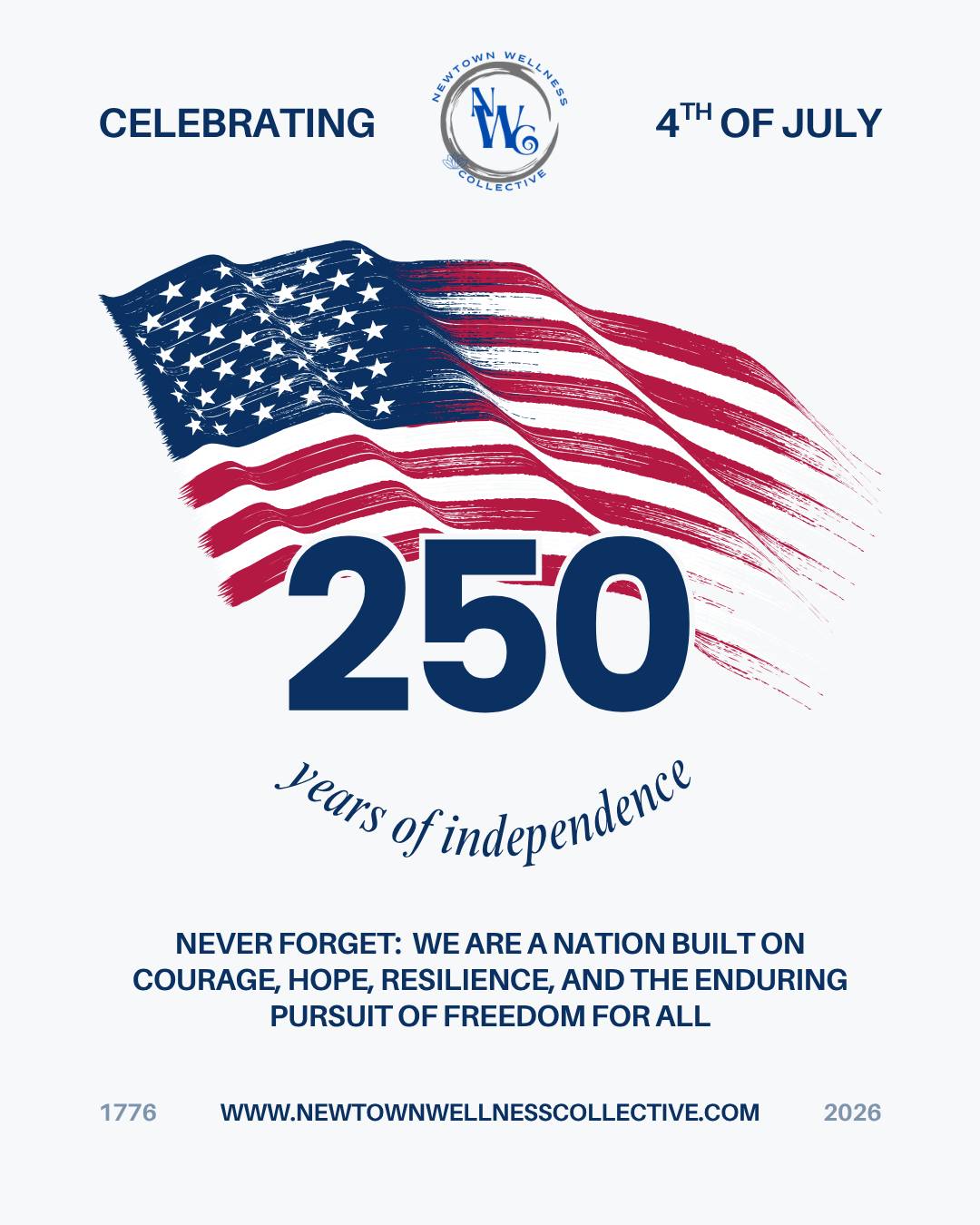 We celebrate 250 years as a nation, honoring the many courageous souls who fought against tyranny and oppression, in the pursuit of freedom and a better life. This is our history. It is what we are made of, ever holding a promise for new hope to awaken greatness within.
Within our doors, we continue to advocate for freedom of choice, of expression, of will, and to empower you to root and rise, awakening your greatness within!
#UnitedWeStand #tolerance #hope #bravery #courage #250yearsoffreedom #IndependenceDay #neverforget❤️