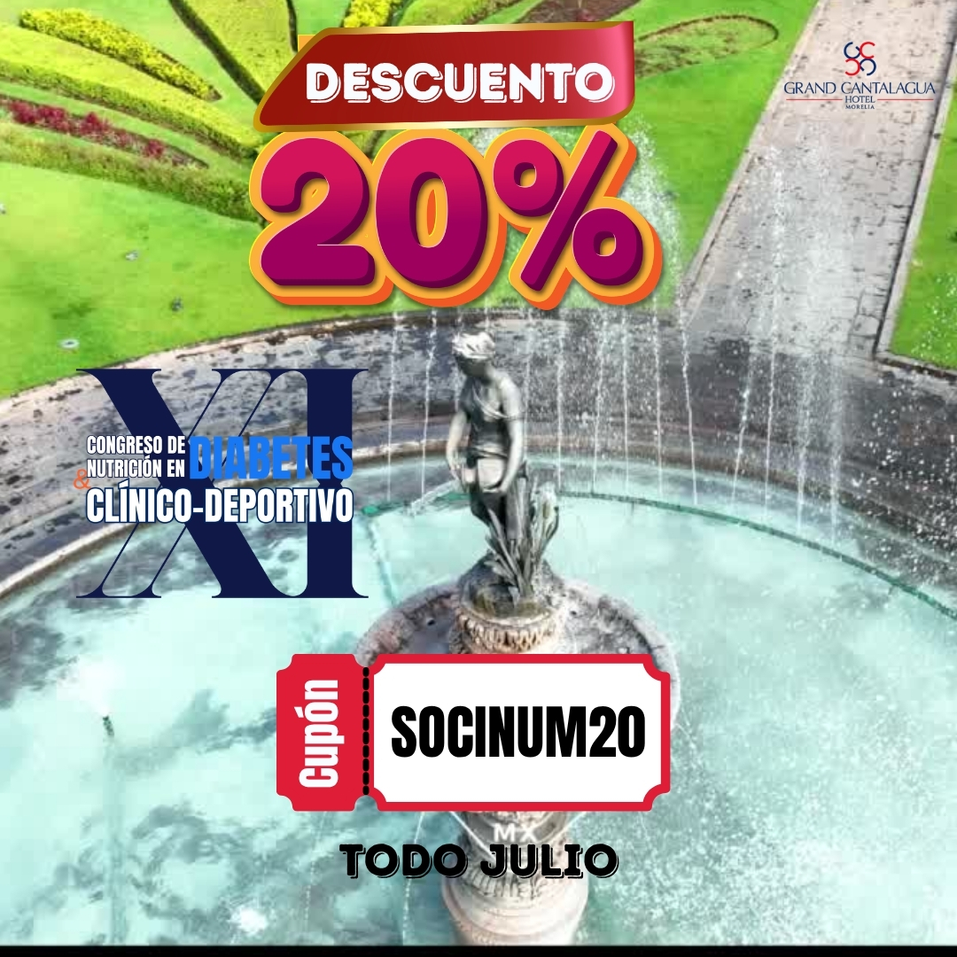 🦋 XI Congreso de Nutrición en Diabetes Clínico-Deportivo 🦋
Morelia⛪ Presencial
📆6 y 7 de noviembre 2026 Hotel sede: @grandcantalaguamorelia Hotel Cantalagua Morelia
⭕Registro en: https://www.socinum.org/event-details/xi-congreso-de-nutricion-en-diabetes-clinico-deportivo
💫 Código: SOCINUM20 (válido todo Julio)
✅Escríbenos vía WhatsApp para más detalles👇🏽
https://wa.me/5214439449767
👥 𝑪𝒖𝒑𝒐 𝒍𝒊𝒎𝒊𝒕𝒂𝒅𝒐.👥
💥Incluye:
📌Kit de bienvenida (presencial)
📌Asistencia al Congreso los dos días 🤓
📌Coffe Break☕ (presencial)
📌 Constancia: con Microcredencial de 18 horas de valor curricular ideal para tu crecimiento y acreditación profesional.
📌Sorpresas de patrocinadores
#xicongresodenutriciónDiabetescrinicodeportivo #nutricionydiabetes #congresodenutrición #nutriciónysalud