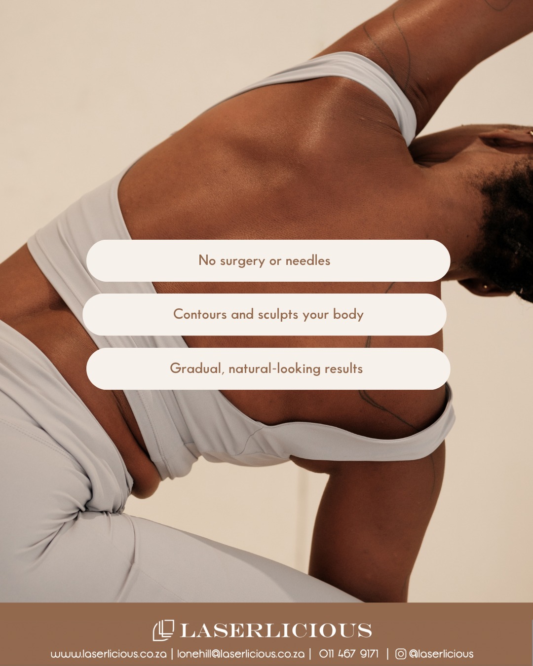 Some areas of stubborn fat simply don't respond to diet and exercise, and that's completely normal.
CoolTech Cryolipolysis is a non-invasive body contouring treatment that targets stubborn fat pockets using controlled cooling, helping your body naturally eliminate fat cells over time.
✔️ No surgery
✔️ Little to no downtime
✔️ Tailored treatment plans
✔️ Long-lasting results when combined with a healthy lifestyle
📞 Call Laserlicious on 011 467 9171 / WhatsApp 083 490 9524 / info@laserlicious.co.za to make a booking today.
#Laserlicious #Cryolipolysis #FatFreezing #BodyContouring #WinterTreatments