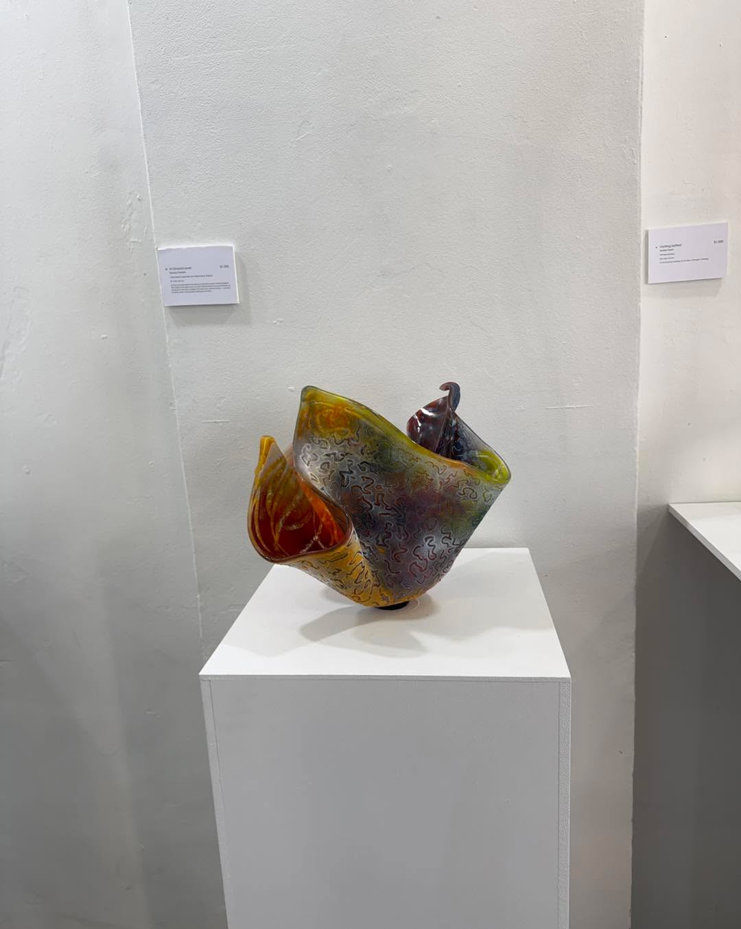 This piece has just found a new home. Sold at the glass exhibition Glass Reflections of WA. Still more beautiful pieces from 21 artists. On until 12 July at the Shop Front Gallery 149 Beaufort St Perth WA. Or online glassartistswa.square,site.