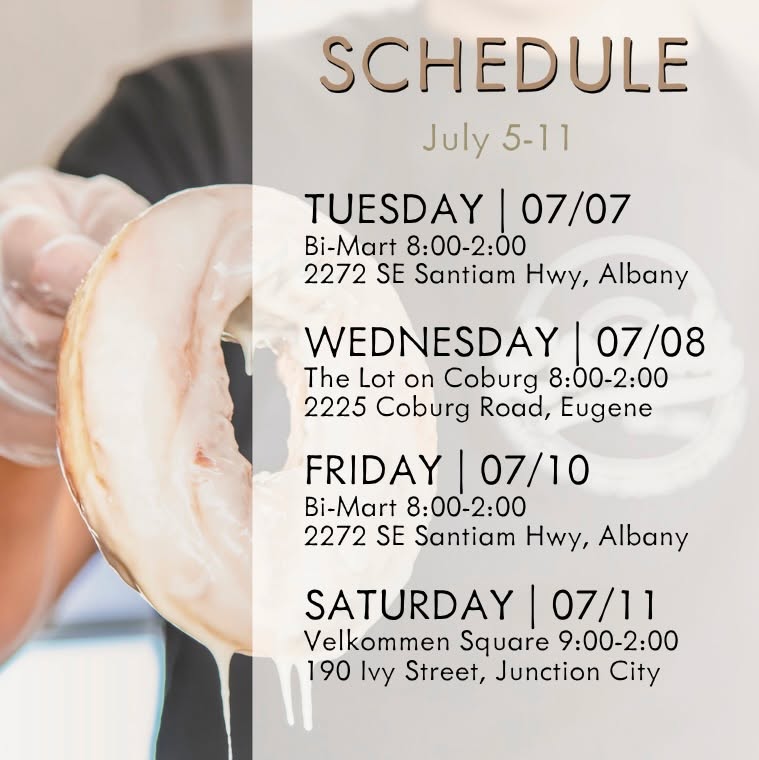 Happy Monday! ✨
We hope everyone had a wonderful and relaxing weekend. Local's is back to our normal schedule and locations this week.
✨THE MARION BERRY FILLED DONUT✨is here for the week!
The Marion Berry Filled Donut is a donut filled with our home made Marion berry filling and rolled in powdered sugar.
Tomorrow, July 7th, Local's will be back at Bi-Mart in Albany.
ADDRESS: 2272 SE Santiam Hwy, Albany
HOURS: 8-2
Along with our special, we will also be serving our original vanilla glazed donuts, cinnamon sugar donuts, handcrafted soft pretzels, and Blue Silo Creamery milk and chocolate milk.
GIVEAWAY: We are giving away a half dozen donuts/pretzels to 2 lucky followers!
TO ENTER:
✨LIKE THIS POST
✨FOLLOW OUR PAGE
✨TAG YOUR FRIENDS
Winners will be announced tomorrow morning and will also be contacted directly. Please be aware of scammers posing as our page, we will NEVER ask for credit card/personal information to claim your prize.
See you soon! 🫶