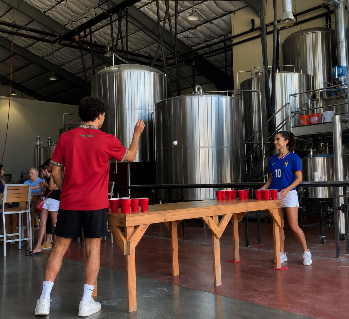 If there's one thing we've learned this summer, it's that everyone has a prediction.
Who's going through.
Who's getting knocked out.
Who's taking home the trophy.
Sometimes those conversations happen over a pint. Sometimes they happen over a game of beer pong. 😄
Today the predictions start getting tested as the Quarterfinals kick off with 🇫🇷 France vs. 🇲🇦 Morocco at 3 PM.
Happy Hour starts at 3 PM and we'd love to see who you're pulling for.
Who's moving on... France or Morocco?