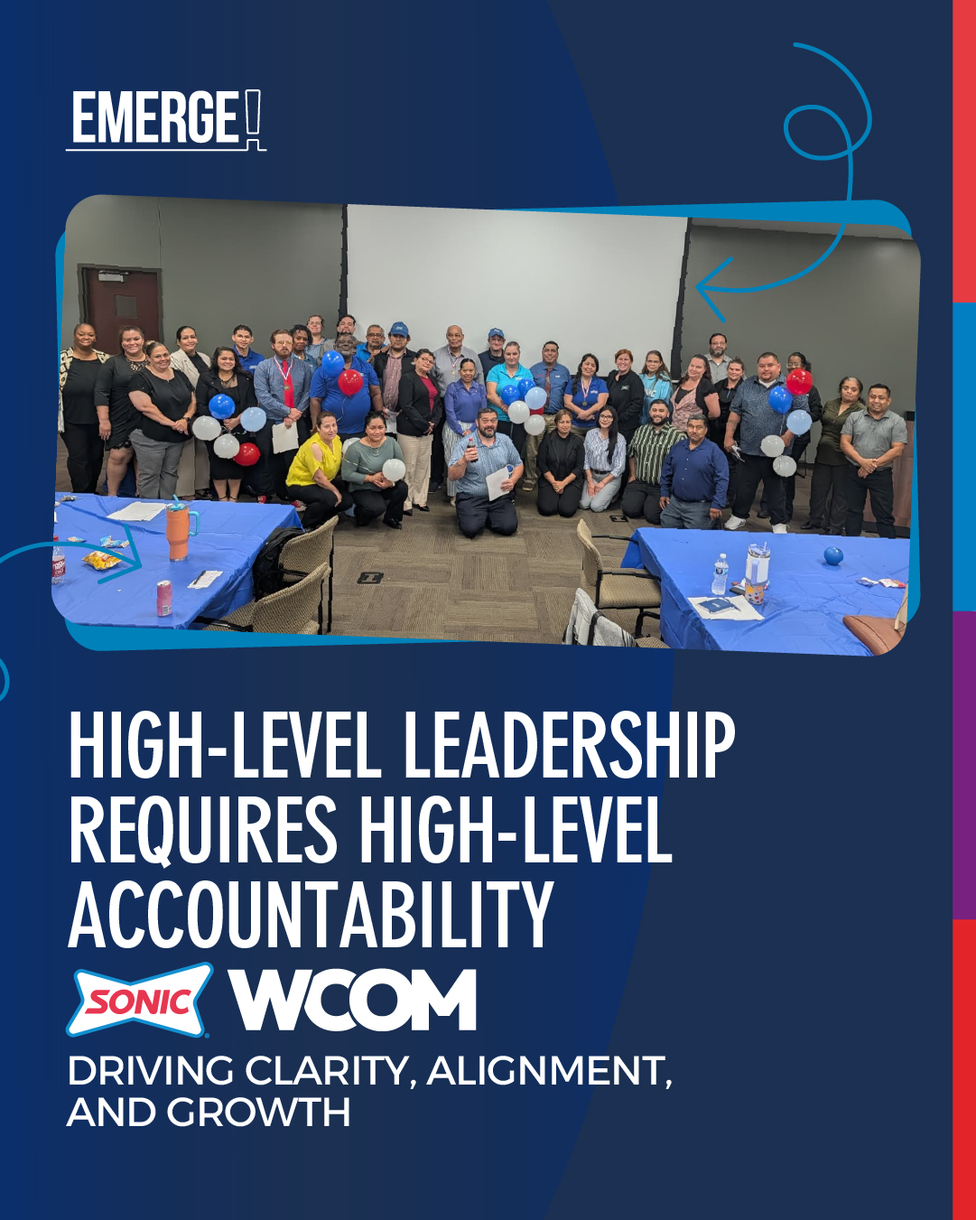 Leadership growth accelerates when strong operators come together with the willingness to learn, engage, and challenge each other.
The recent Sonic WCOM created space for Area Coaches and Market Directors to strengthen communication, revisit financial fundamentals, sharpen leadership skills, and gain clarity around the expectations ahead.
The conversations were intentional.
The engagement was strong.
And the accountability in the room was real.
Meetings like these strengthen more than operations.
They strengthen the people leading them.
That’s how stronger teams continue to rise and Emerge!
www.emergeinc.net/about
#EmergeInc #LeadershipDevelopment #RestaurantLeadership #Leadership #Teamwork #ProfessionalGrowth #BehindTheScenes #Hospitality #Operations #ContinuousImprovement #LeadershipMatters #GrowTogether #StrongerTeams #RiseAndEmerge