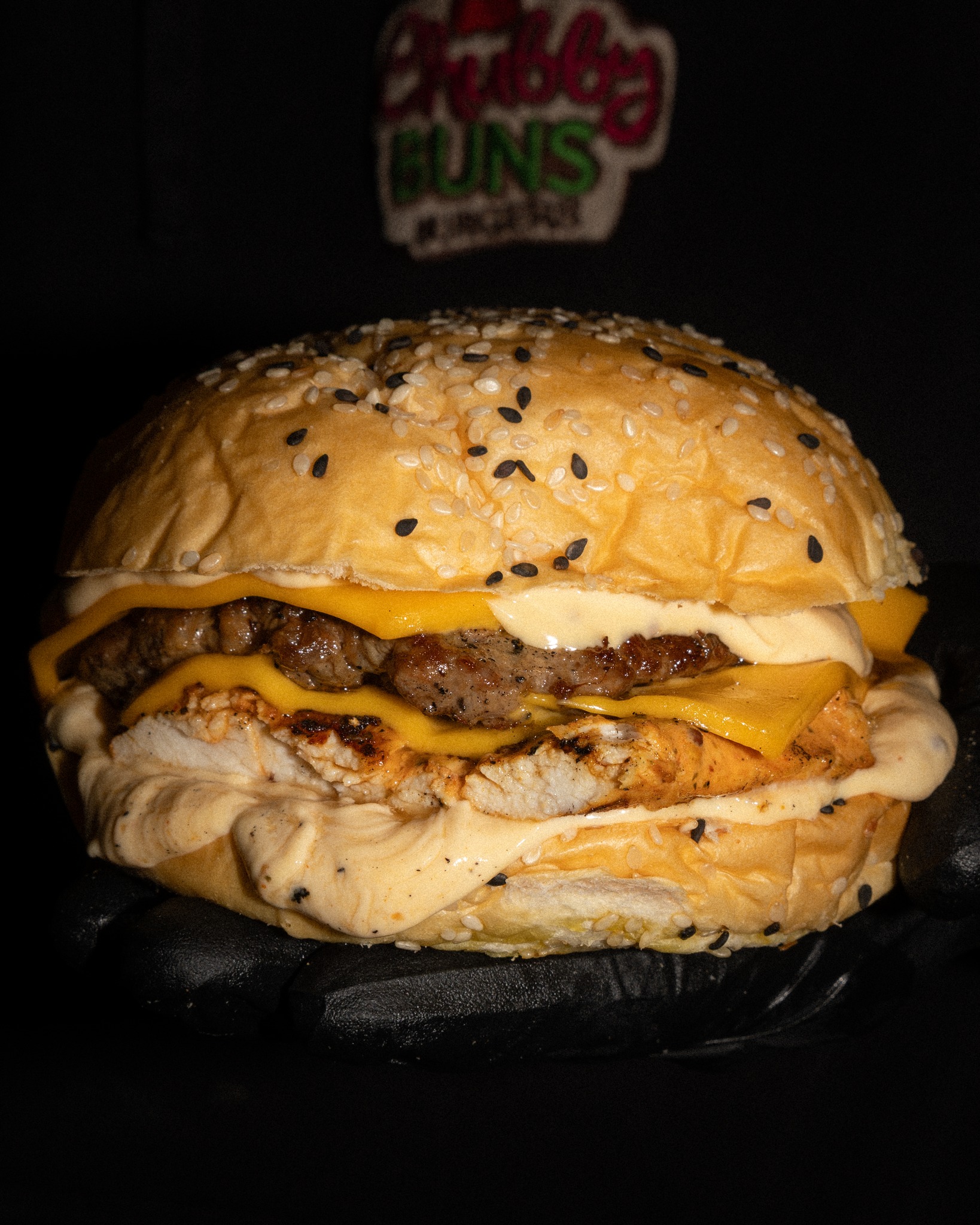 The Ultimate trio for meat lovers.
Order:
1x Cheesy Jeezy (add a grilled chicken fillet)
1x Southern fried (extra sauce)
1x Cheeky Chicken (extra grilled chicken fillet)
#latenight #sydney #burgers #loadedfries #openlate