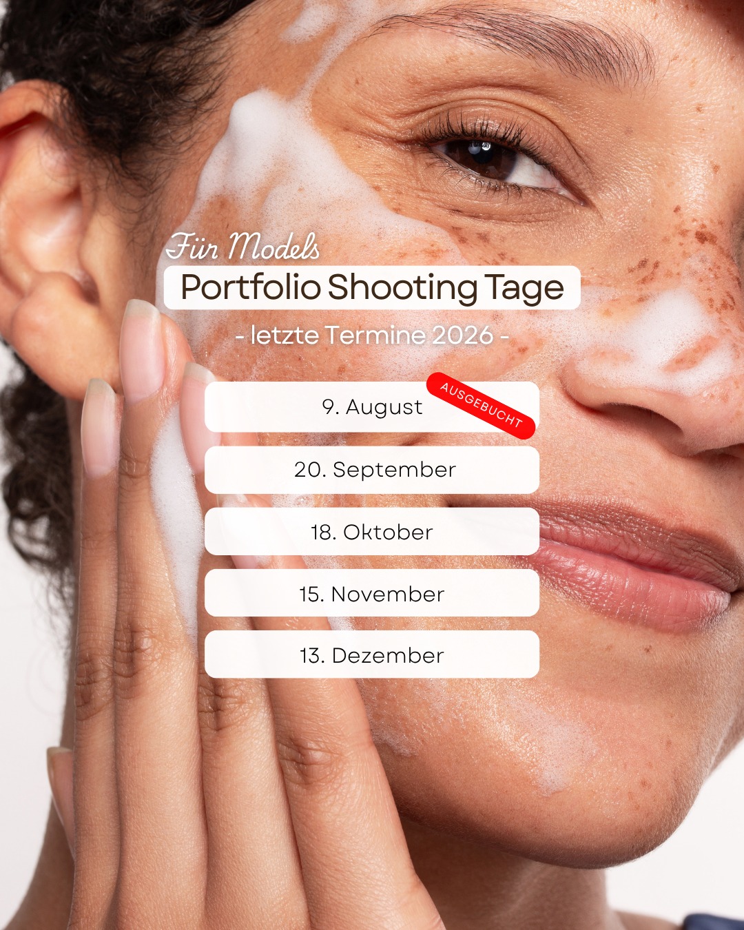 Sei dabei bei unseren nächsten Portfolio-Shooting-Tagen in Speyer! (Nähe Frankfurt/Stuttgart) 📸😍
👉Agenturen und Kund:innen entscheiden anhand deiner Bilder, ob du für Jobs infrage kommst. Ein professionelles Portfolio ist deshalb die Grundlage, um als Model wahrgenommen und angefragt zu werden.
In diesem Post erfährst du, für wen unsere Portfolio-Shootings geeignet sind und in welchen Bereichen wir shooten. ➡
📸Du hast Interesse an einem Portfolio-Shooting?
Schreib uns gerne eine Nachricht oder buche dir unverbindlich & kostenlos einen Kennenlern-Call über den Link in unserer Bio 🔗
#ModelPortfolio
#PortfolioShooting
#ModelsOfGermany
#BeautyModels
#ModelLife
