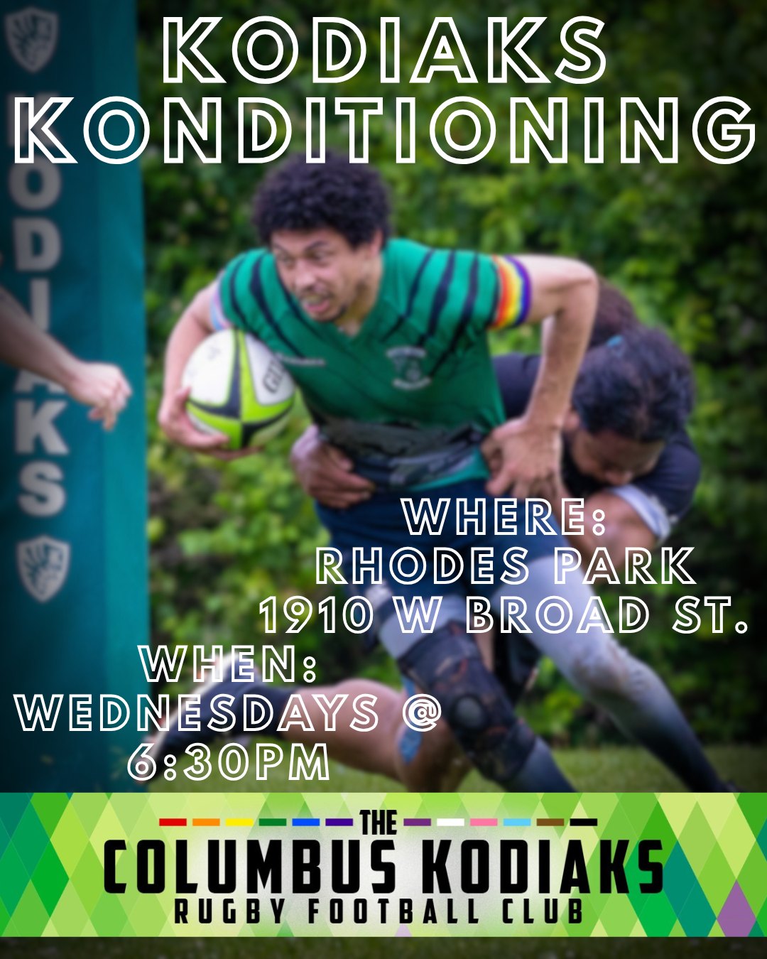 Join the Columbus Kodiaks RFC for offseason conditioning and start building the strength, endurance, and teamwork that wins games. Whether you've played rugby for years or are looking to try something new, now is the perfect time to get involved. Every Wednesday from 6:30-8pm! 💪 #ColumbusKodiaks #IGRRugby