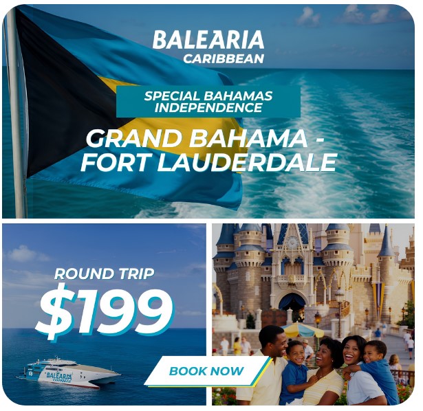 If you don't want to come to Grand Bahama on your own boat, take somebody else's!
For a limited time only, enjoy Round Trip fares on @baleariacaribbean from $199 on the Grand Bahama > Fort Lauderdale route using promo code: 10JULY
(BOOKING PERIOD: JULY 6 - 12)